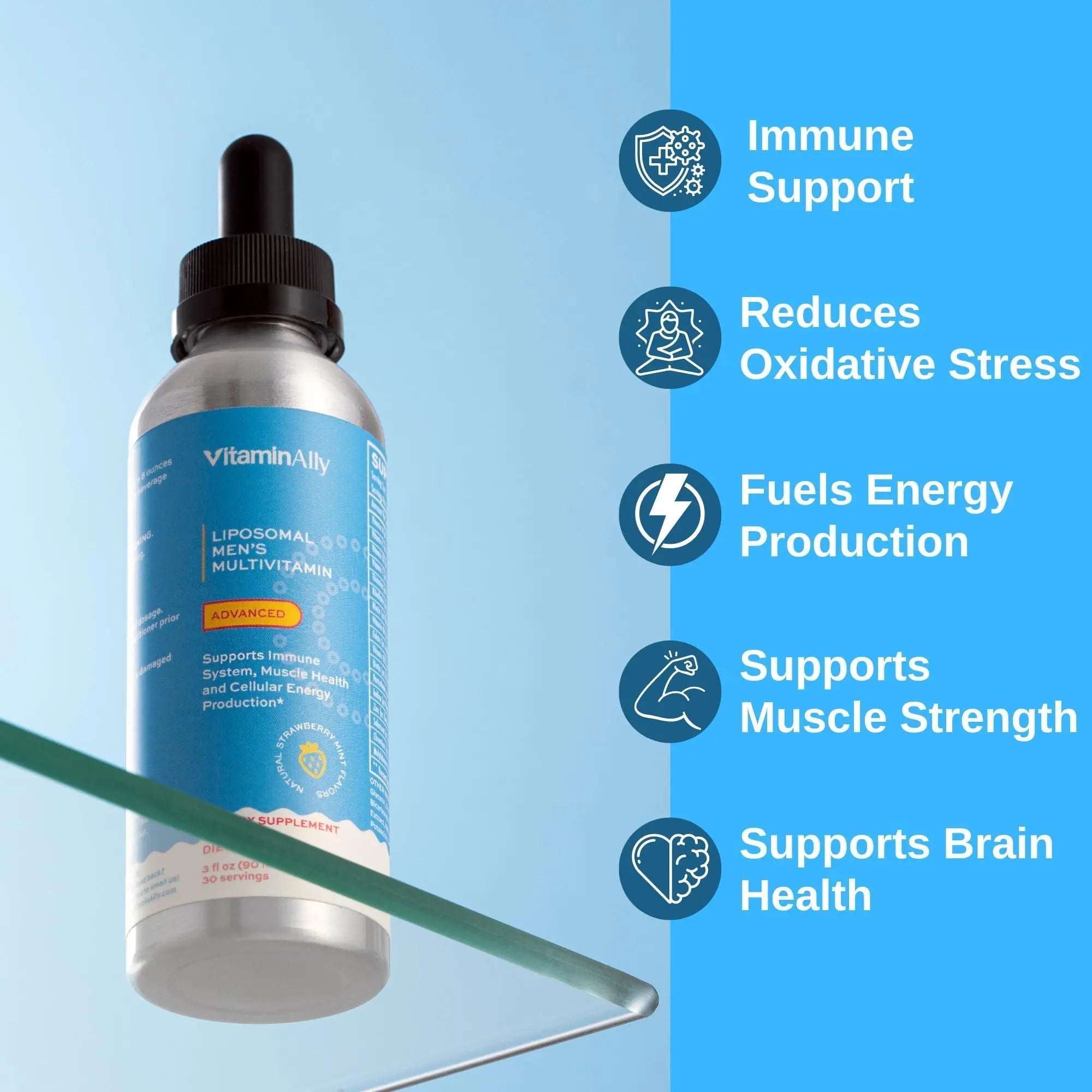 Vitaminally Liposomal Men's Liquid Multivitamin Drops | Non-GMO | Sugar Free | Gluten Free | 30 Day Supply | Vitaminally uk supplements