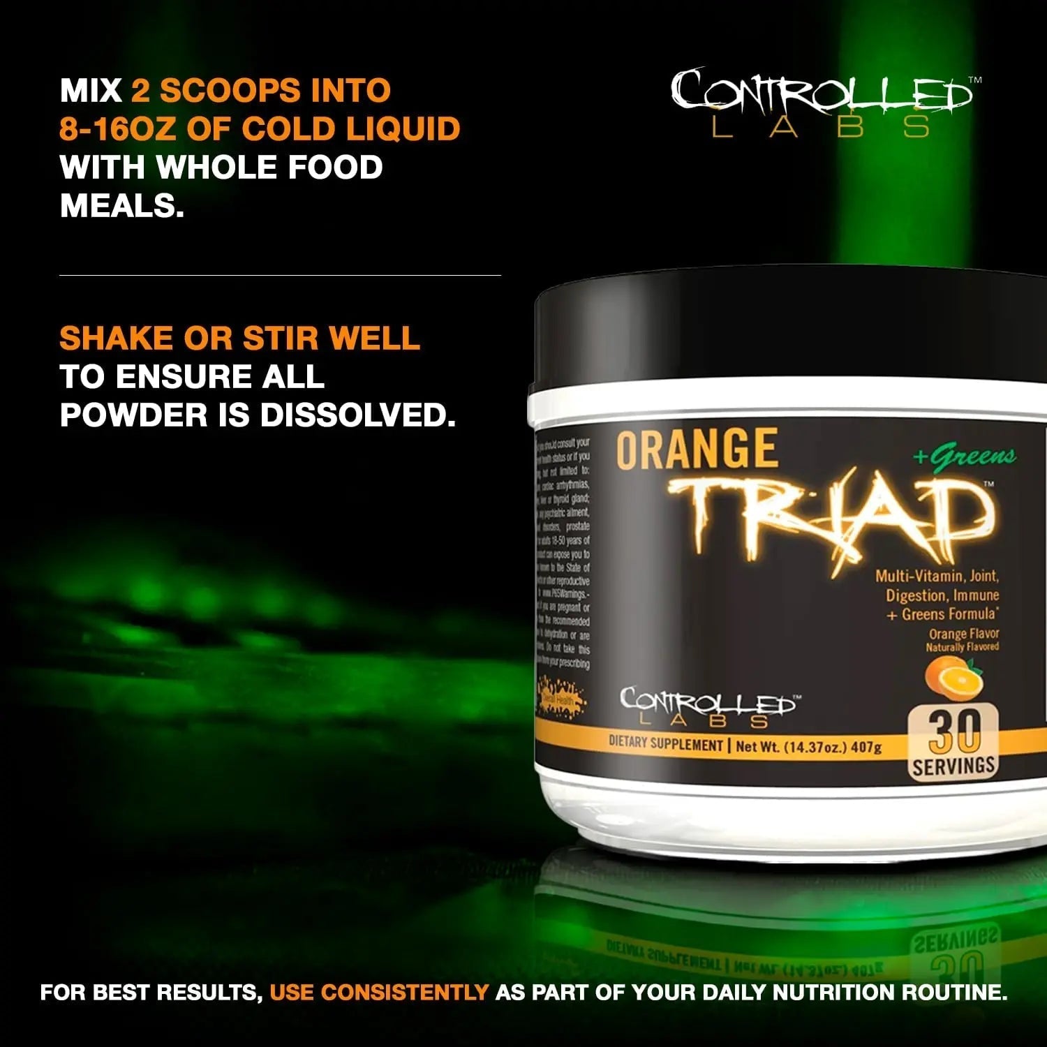 CONTROLLED LABS Orange Triad Plus Greens for Men and Women, 30 Servings Iron Free Sports Supplement for Overall Health CONTROLLED LABS uk supplements