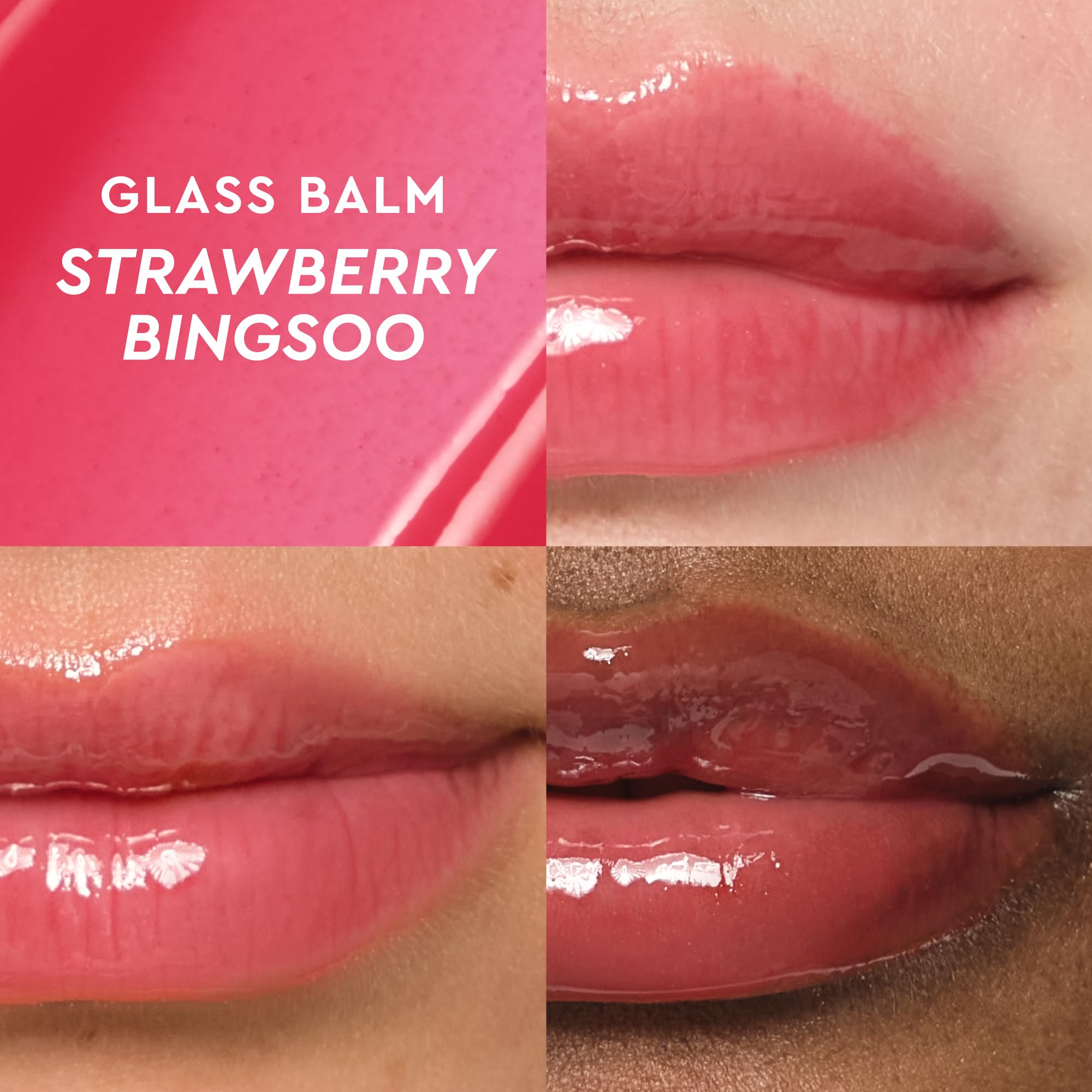 Glow Recipe Glass Balm Lip Treatment - 12Hr Hydrating Lip Balm & Moisturizer with Hyaluronic Acid to Smooth, Plump & Protect from Dryness - Sheer Pinky Red Tint, Strawberry Bingsoo (15 ml) Glow Recipe uk supplements