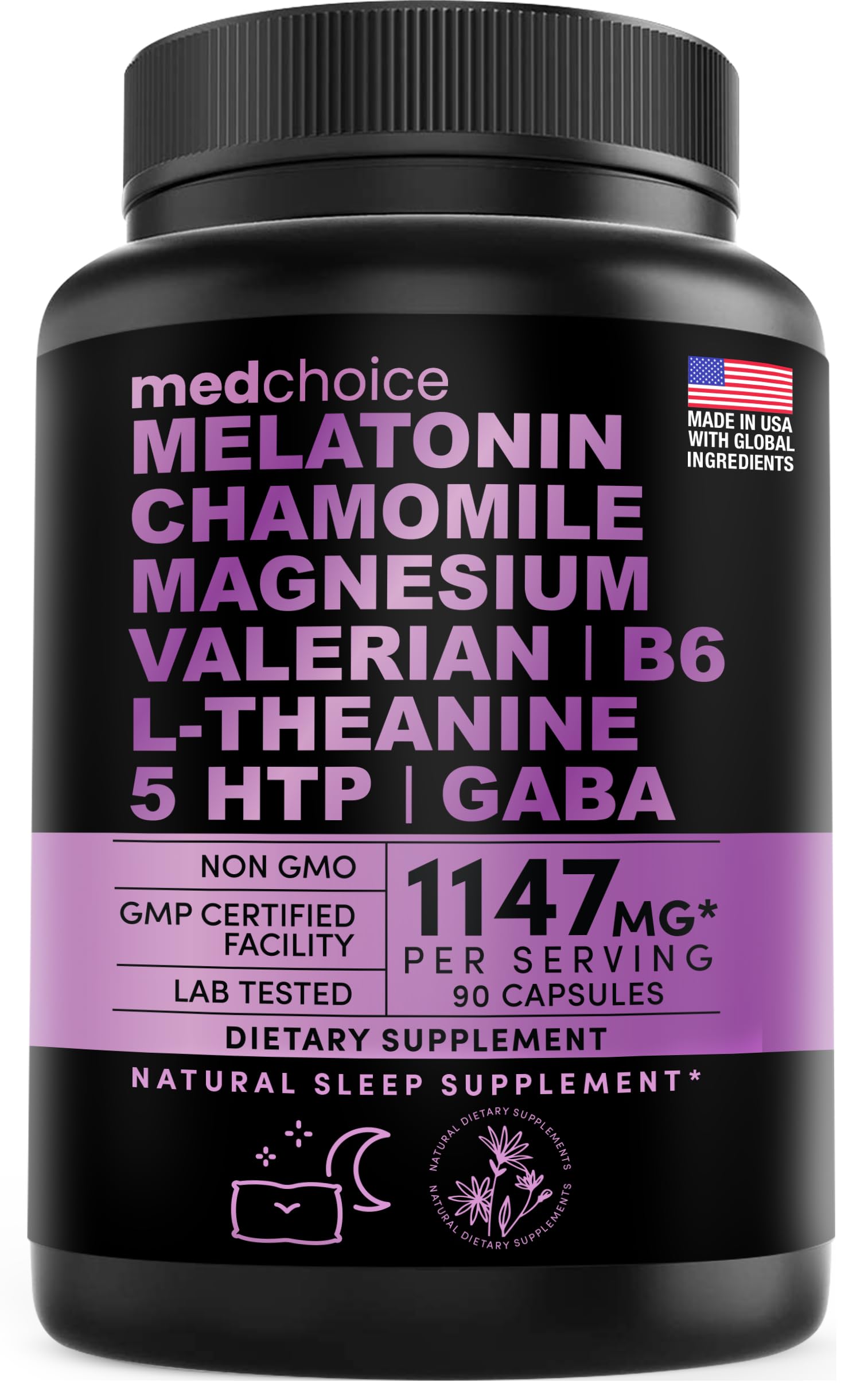 10-in-1 Melatonin Capsules - Melatonin 5mg Natural Sleep Aid for Adults MEDCHOICE uk supplements