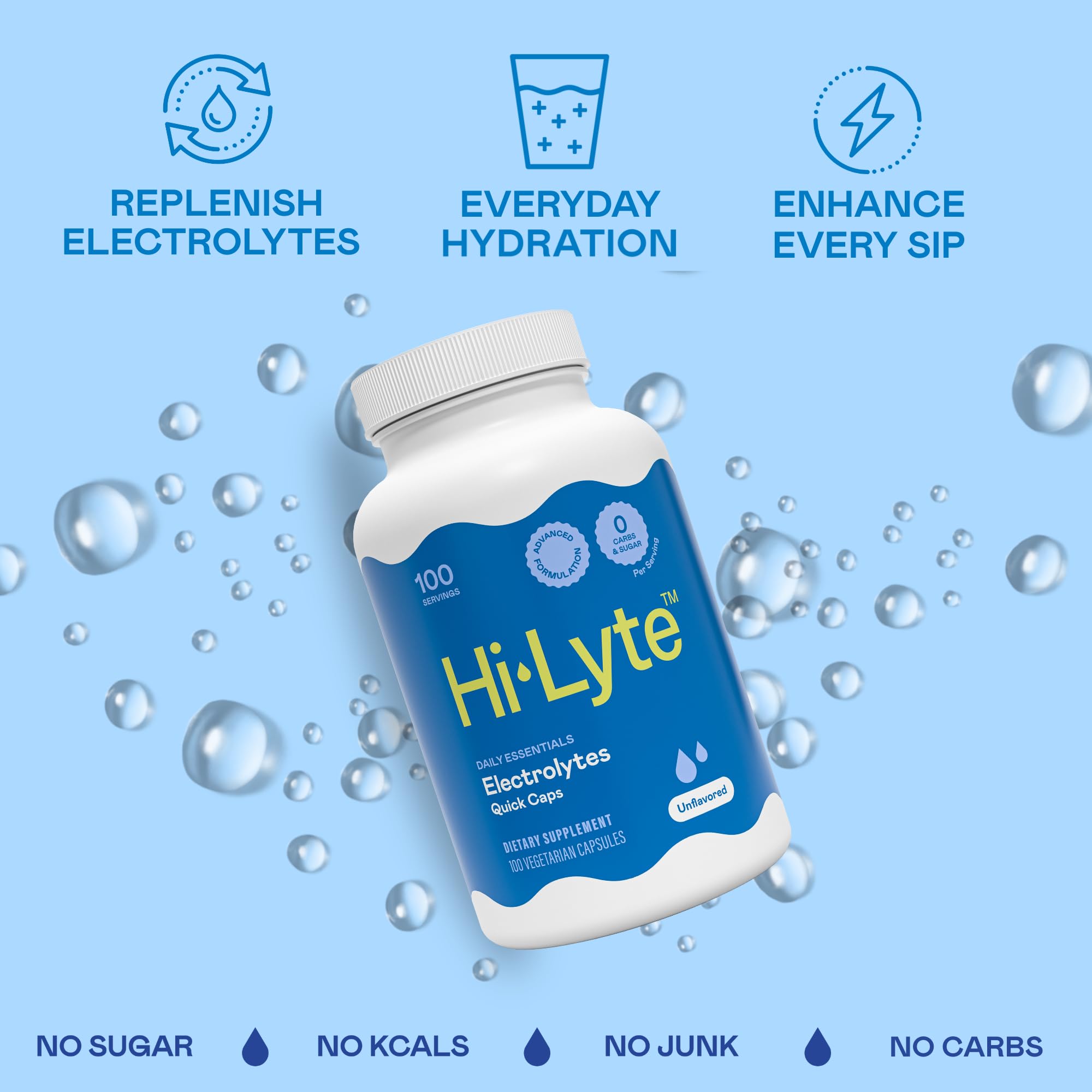 Hi-Lyte Unflavored Electrolyte Capsules - Hydration Support Supplement Tablets - Sodium, Potassium, Magnesium - 100 Servings Hi-Lyte uk supplements