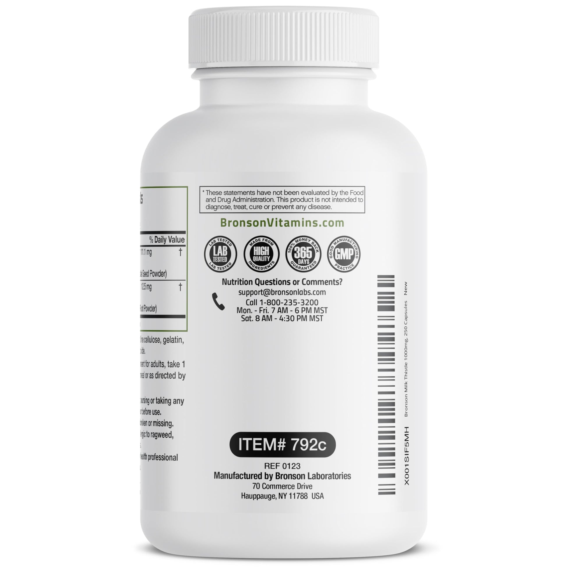 Bronson Milk Thistle Silymarin Marianum & Dandelion Root Liver Health Support Bronson uk supplements