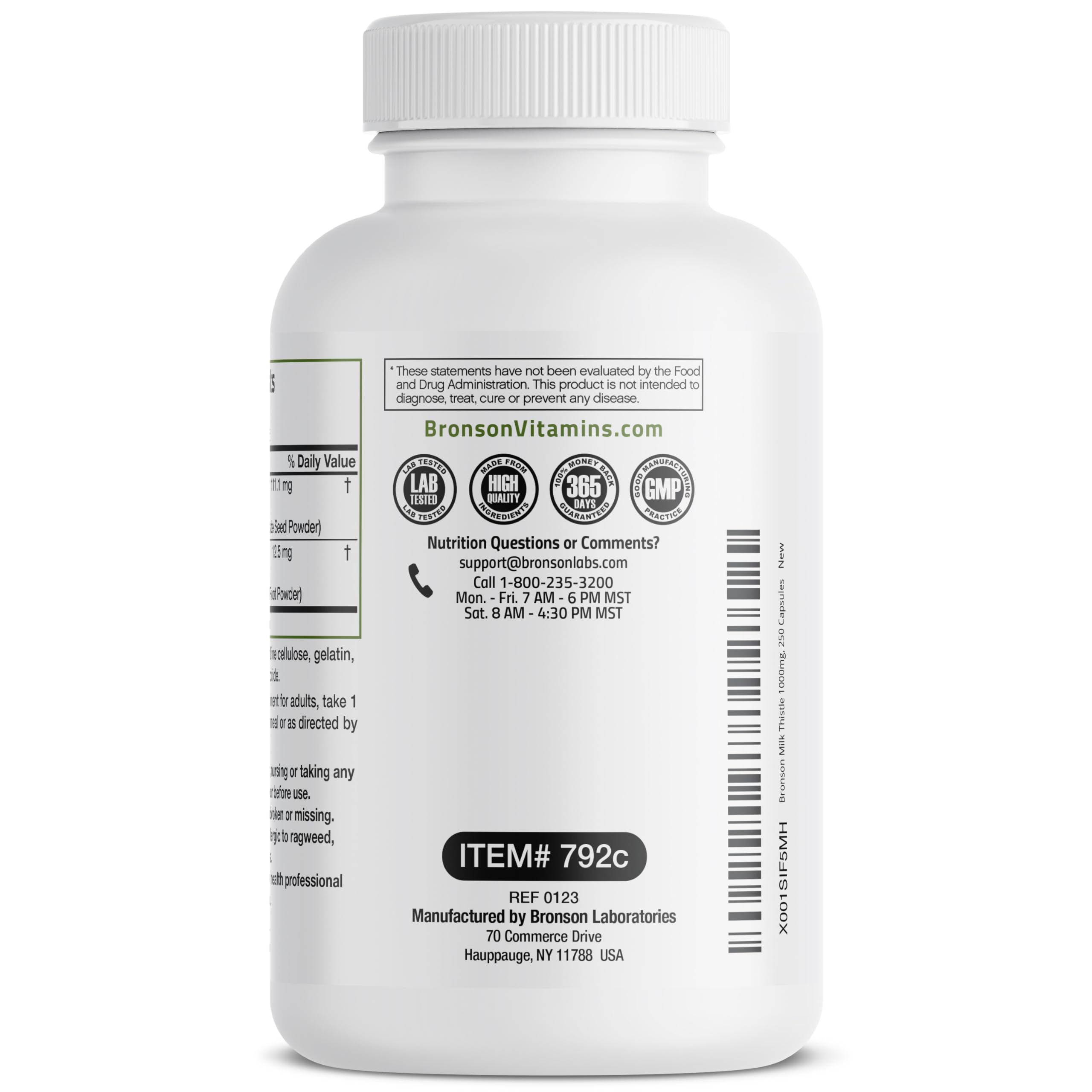 Bronson Milk Thistle Silymarin Marianum & Dandelion Root Liver Health Support Bronson uk supplements