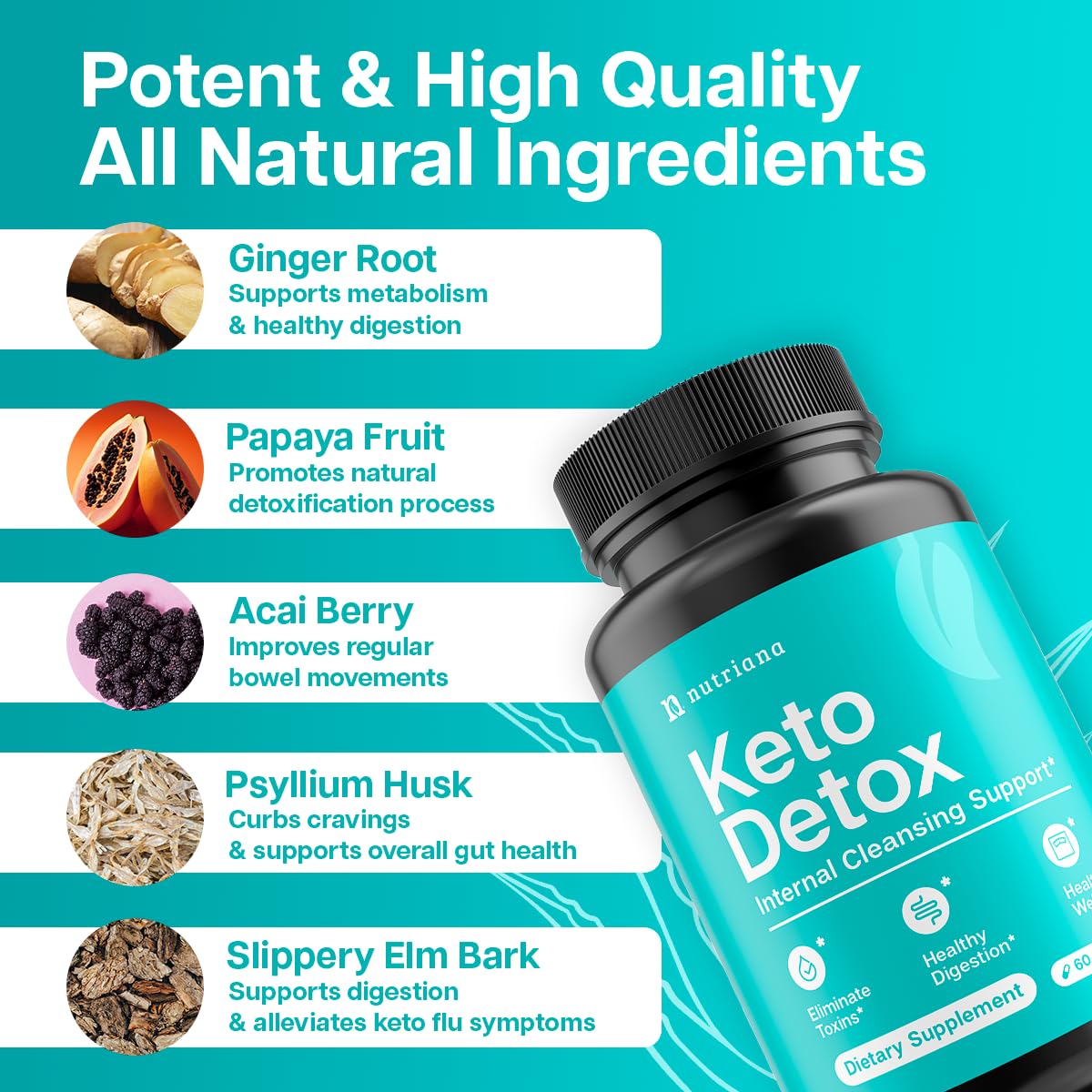 Nutriana Keto Detox Cleanser - Weight Loss Keto Pills Liver Supplement for Men & Women Nutriana uk supplements