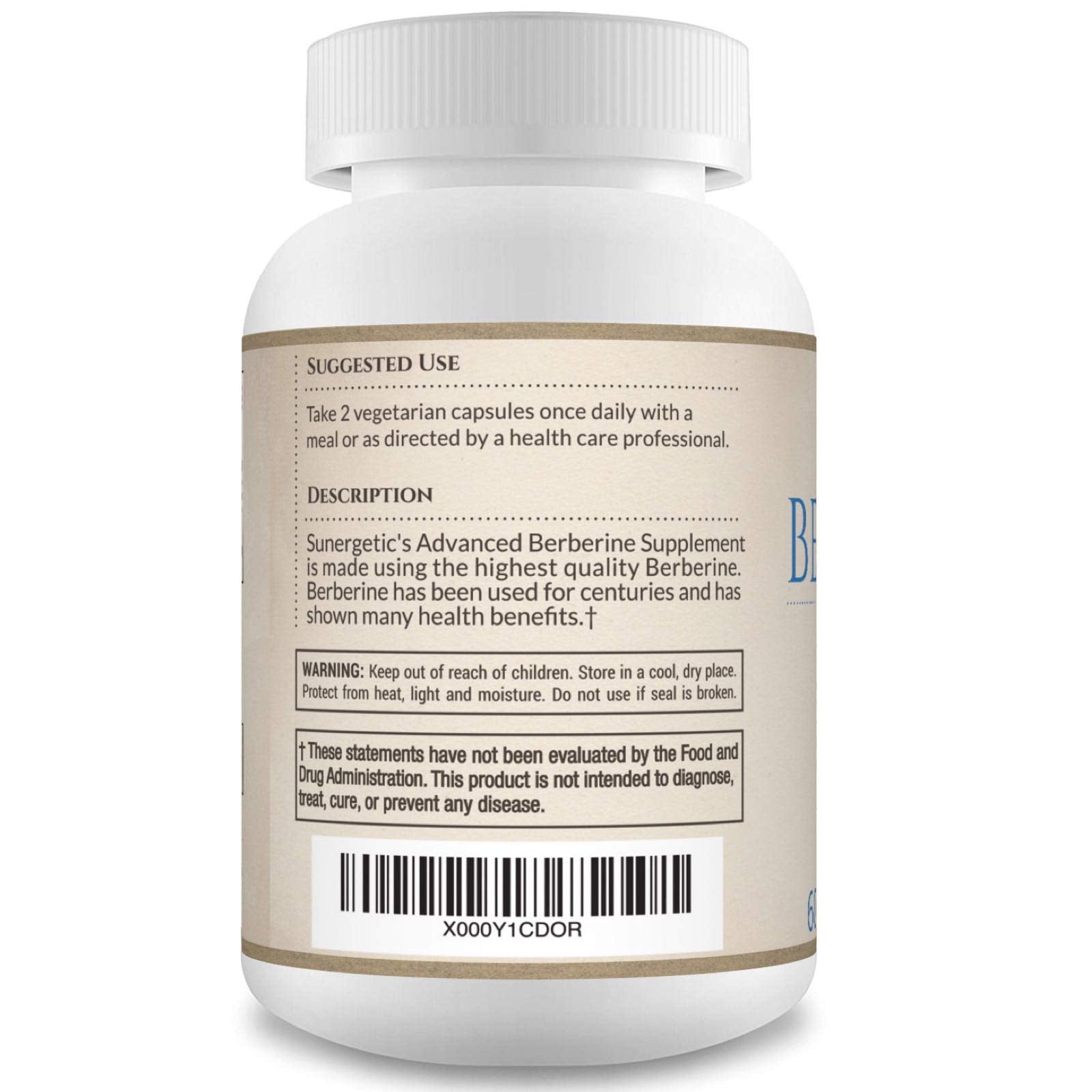 Premium Berberine Supplement - 1200mg of Berberine Per Serving - Berberine HCL Sunergetic uk supplements