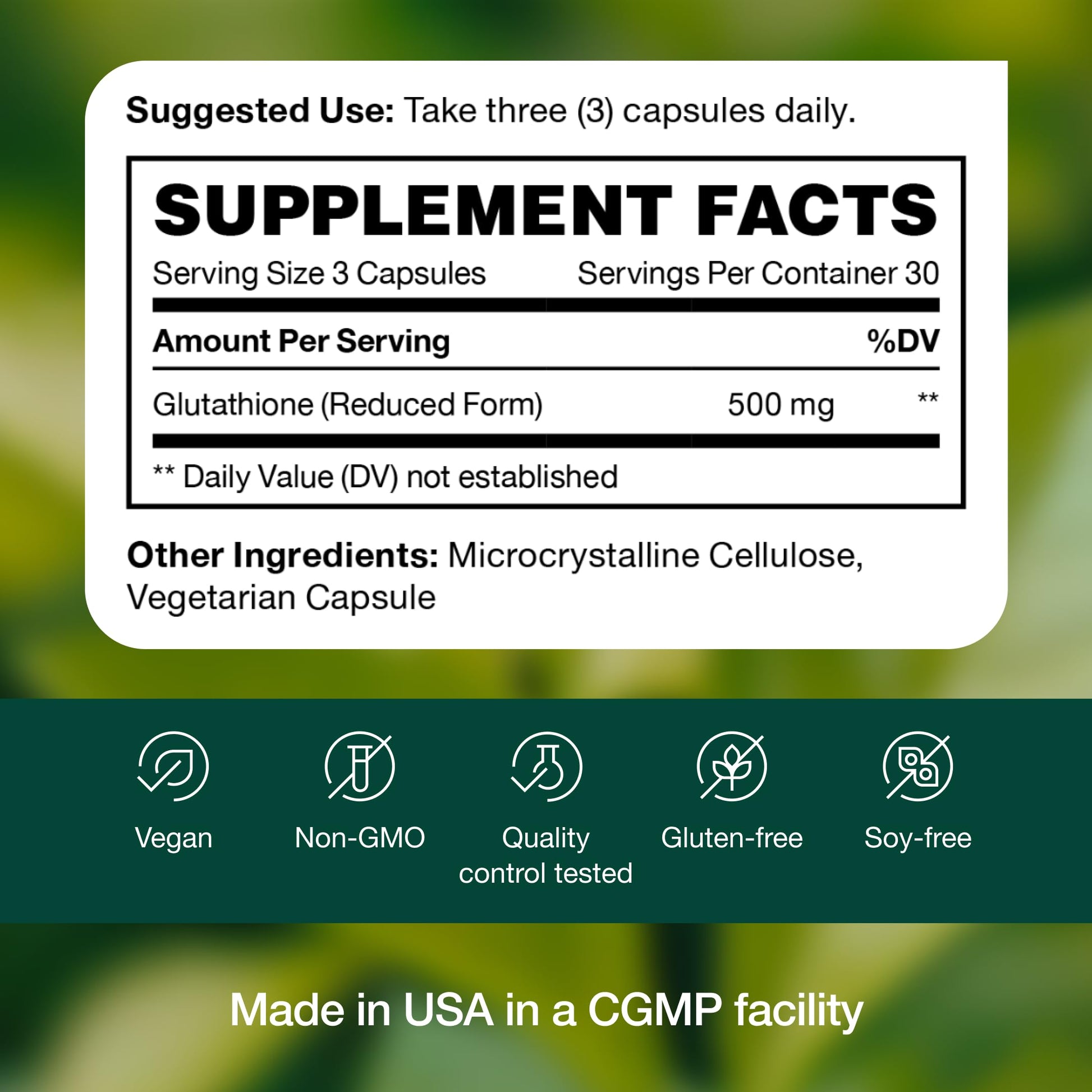 Glutathione Supplement Capsule - Strongest DNA Verified Glutathione Reduced - Vegan Friendly, Non GMO, Gluten & Soy Free Fresh Nutrition uk supplements