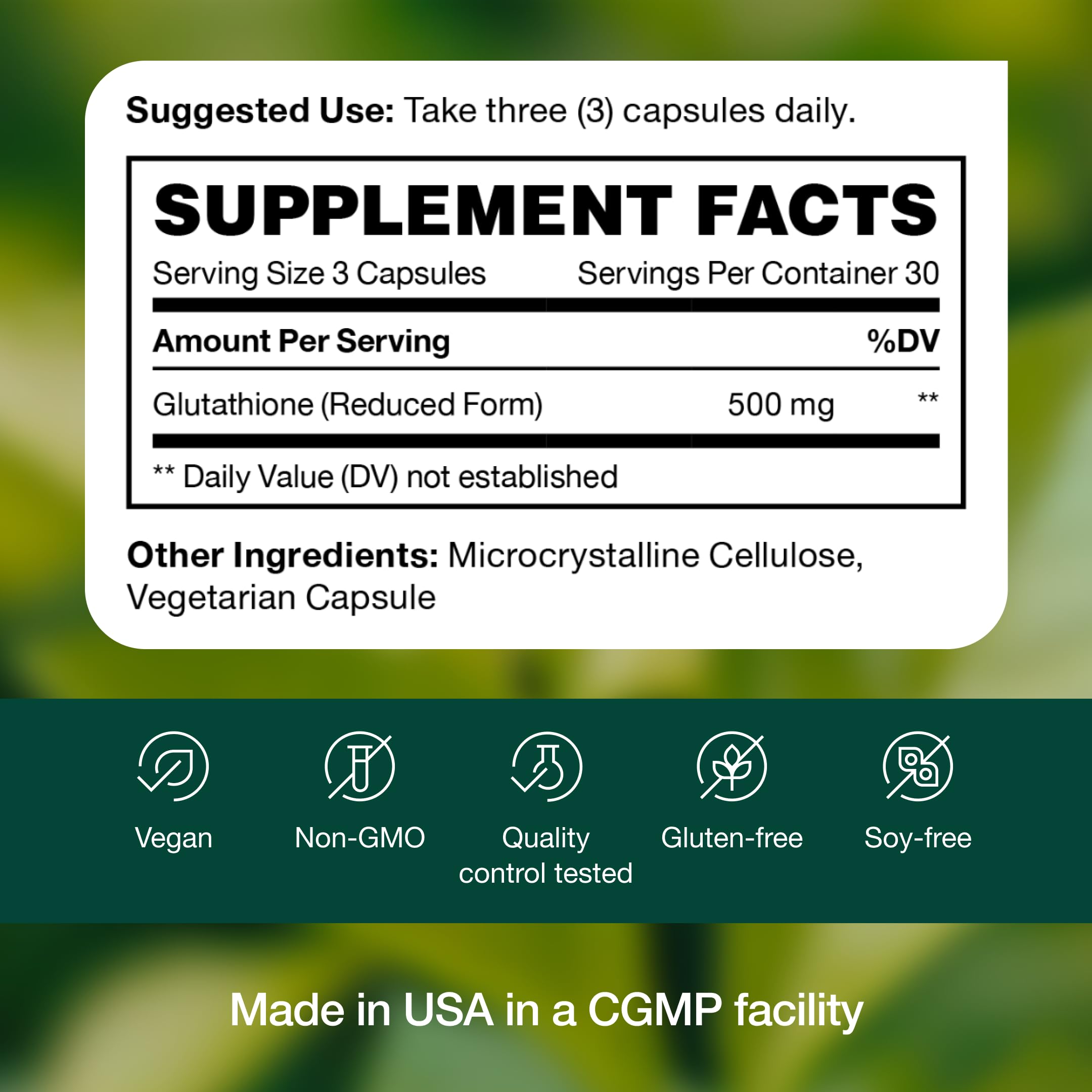 Glutathione Supplement Capsule - Strongest DNA Verified Glutathione Reduced - Vegan Friendly, Non GMO, Gluten & Soy Free Fresh Nutrition uk supplements