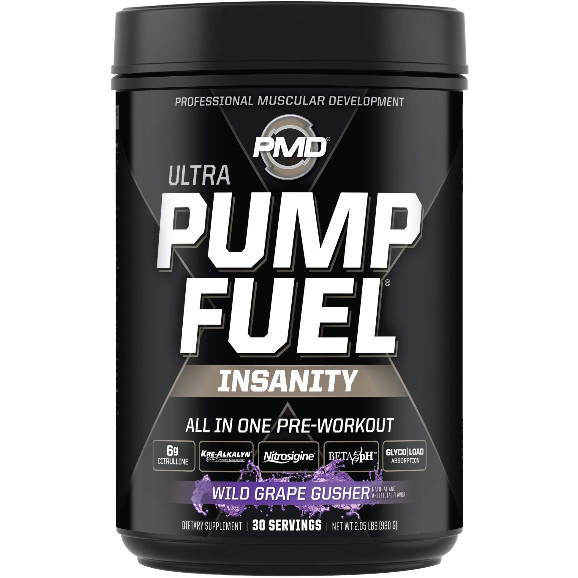 PMD Sports Ultra Pump Fuel Insanity - Pre Workout - Grape Gusher (30 Servings) PMD uk supplements