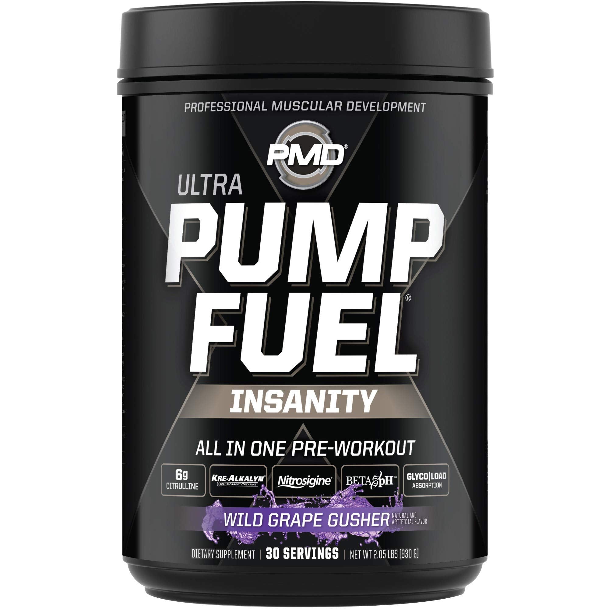 PMD Sports Ultra Pump Fuel Insanity - Pre Workout - Grape Gusher (30 Servings) PMD uk supplements