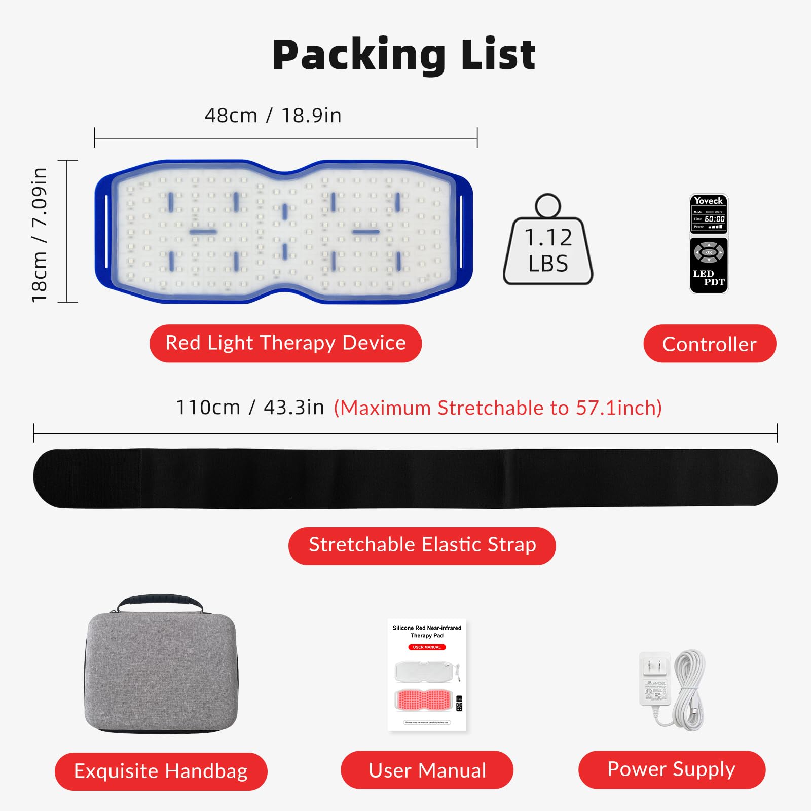 Yoveck Red Light Therapy Belt, Silicone Red Light Therapy Pad Near Infrared Light Therapy Yoveck uk supplements