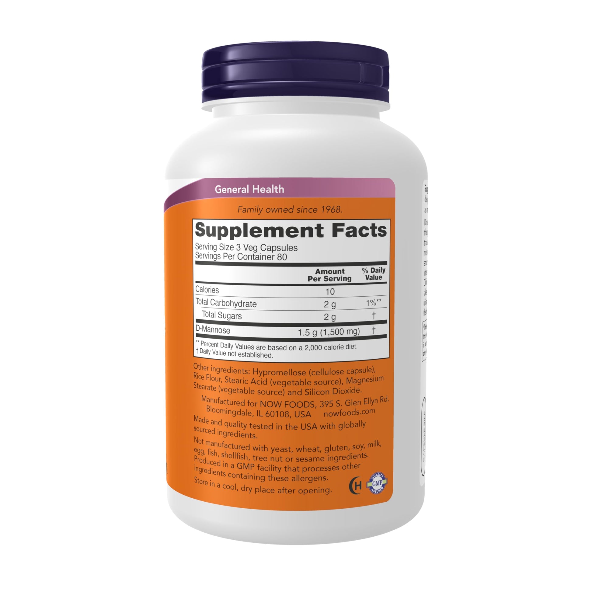 NOW Foods Supplements, D-Mannose 500 mg, Non-GMO Project Verified, Healthy Urinary Tract*, 240 Veg Capsules NOW Foods uk supplements