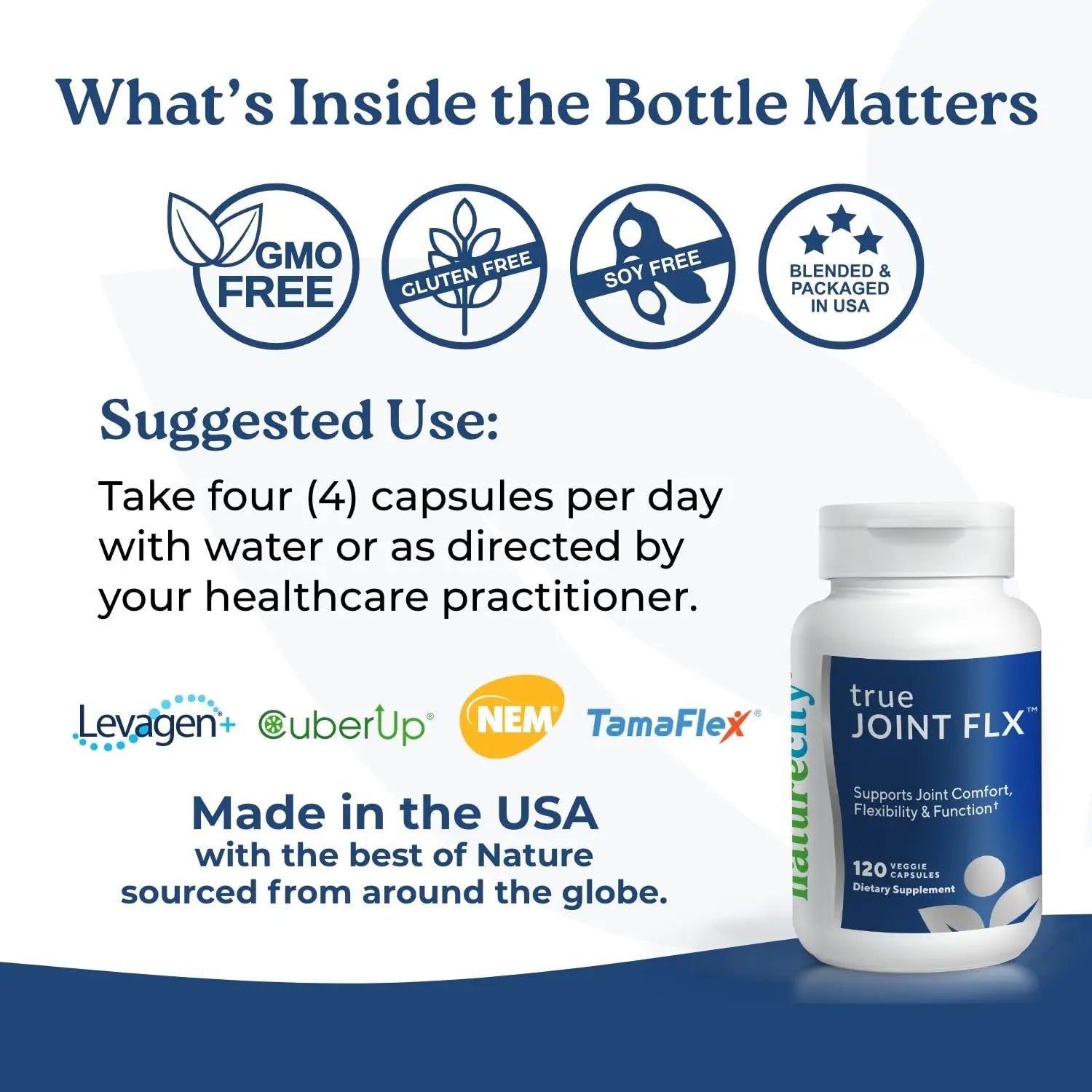 NatureCity True-Joint FLX Joint Supplement Formula (120 Capsules) | TamaFlex, NEM Eggshell Membrane, Levagen+ PEA & CuberUp | Supports Joint Comfort, Flexibility, Mobility, Function & Cartilage Health NatureCity uk supplements