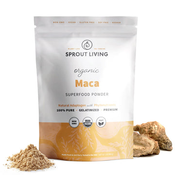 Sprout Living Organic Gelatinized Maca Root Powder, Superfood, Adaptogen, 1 lb Sprout Living uk supplements