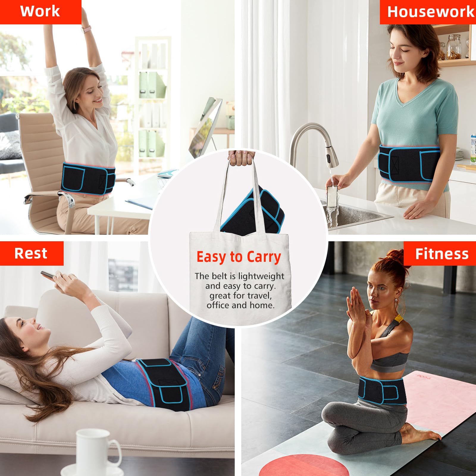 Red Light Therapy Belt, 660&850nm 3 -in-1 Big Chips Near Infrared Therapy Wrap for Body HEDYNSHINE uk supplements