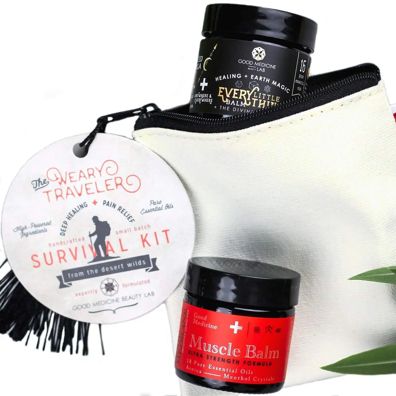 The Weary Traveler - Muscle Balm and Every Little Thing Balm, The On The Go Kit to Help with Sore Aching Muscle and Joints, Help Dry, Cracked Skin, Soften Caulloused Hands and Feet (1 oz.) GOOD MEDICINE INTUITIVE SKINCARE uk supplements