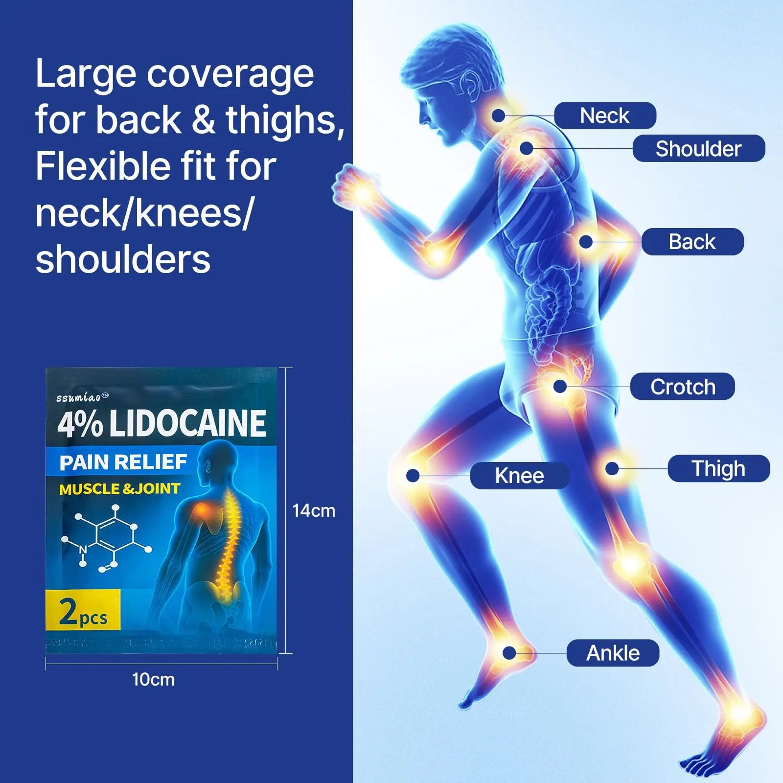 18 pcs Lidocaine Pain Relief Patches 4% - Long-Lasting Hydrogel Pain Patch with Lavender Scent | Flexible & Discreet for Back, Neck, Arthritis, Muscle & Joint Discomfort | (3 Packs) ssumiao uk supplements