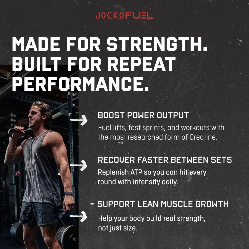 Jocko Fuel Creatine Monohydrate Stick Packs - Pure Micronized Travel Size Powders for Men & Women, Supports Muscle Growth, Strength, Recovery & Cognition, Jocko Fuel uk supplements