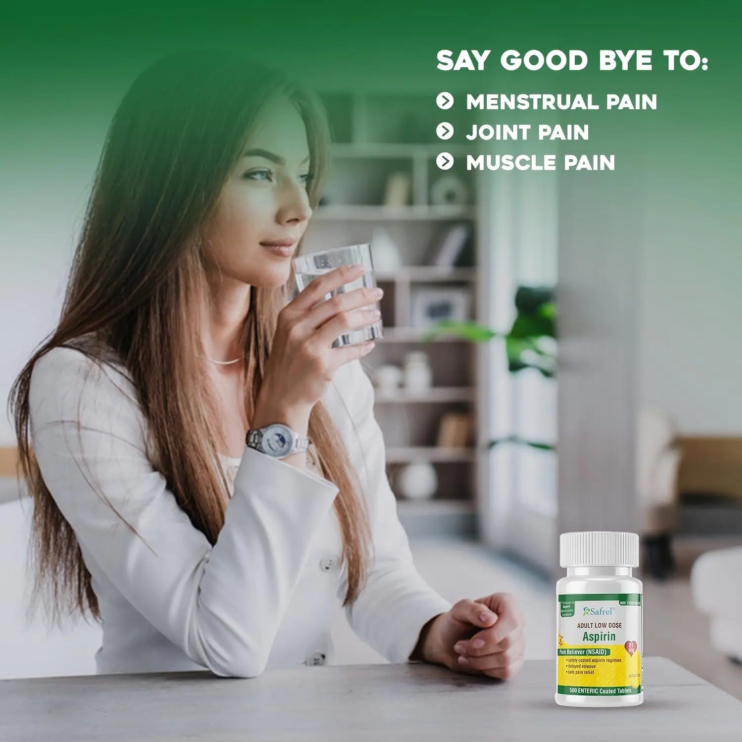 Safrel Generic Bayer Baby Aspirin 81 mg (500 Enteric Coated Tablets) | Adult Low Dose Strength Safe Pain Reliever (NSAID) for Minor Aches | Value Pack Safrel uk supplements