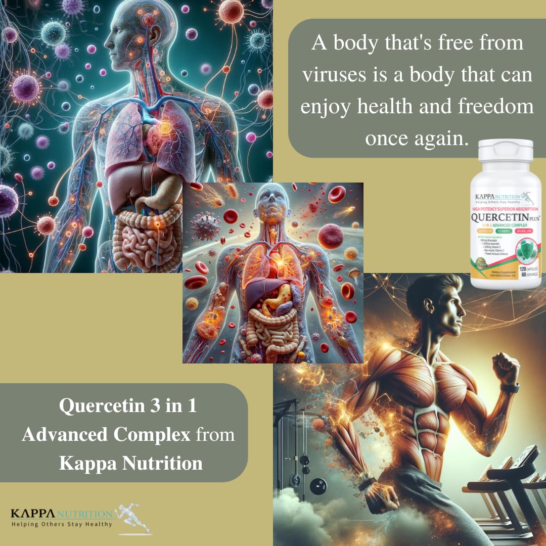 QUERCETIN PLUS, Quercetin 1,000mg, Bromelain 500mg and Vitamin C 1,000mg, (120 Capsules), 3 in 1 from Bioflavonoids, Supports Immune, Cardiovascular & Respiratory Health, Seasonal Allergy Relief. KAPPA NUTRITION uk supplements