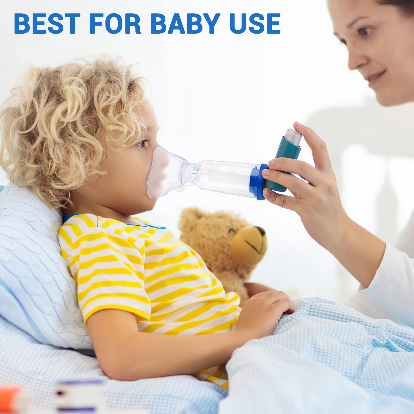 Fivepropy Handheld Spacer for Kids and Adults Includes Child Mask & Adult Blue Fivepropy uk supplements