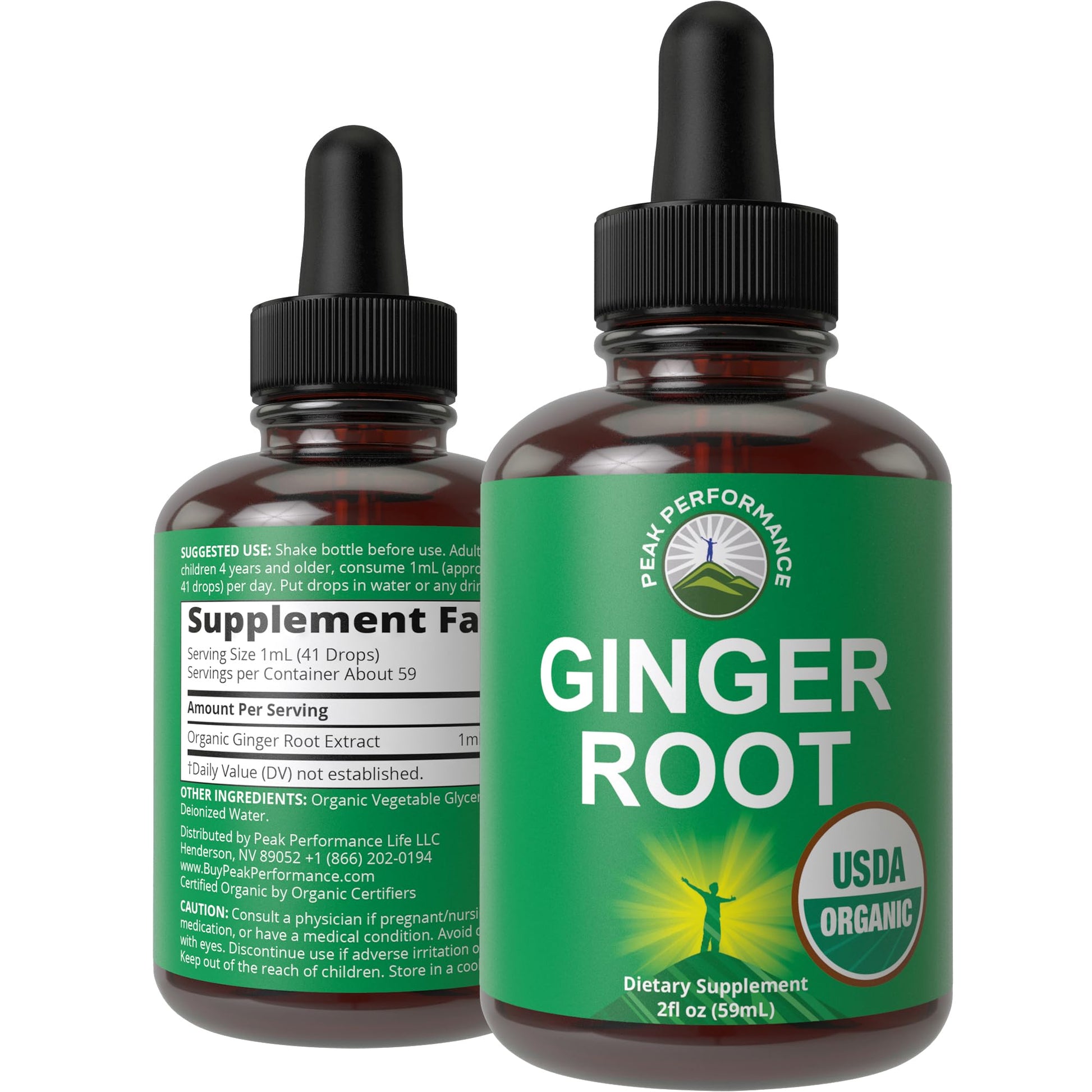 USDA Organic Ginger Root Extract Liquid Drops. Zero Sugar, Non Bitter Vegan Ginger Oil Supplement for Immune, Digestive + Gut Support. High Bioavailability, Gluten Free for Women and Men. Take Orally Peak Performance uk supplements