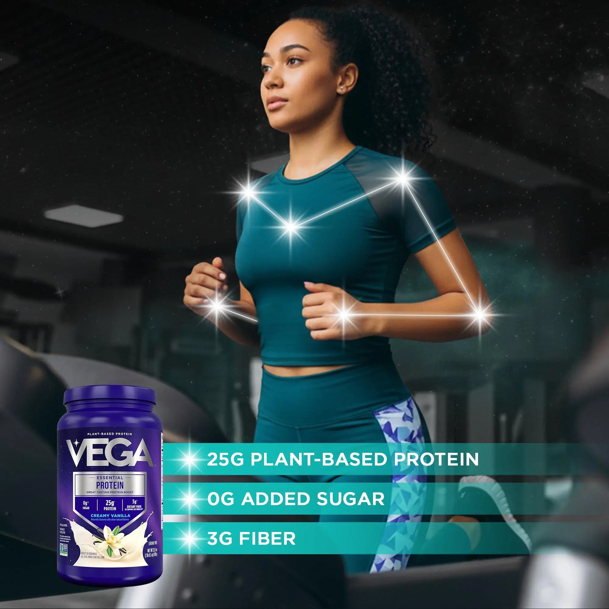 Vega Essential Protein – 25g Plant Based Protein Powder, Creamy Vanilla, Vegan for a Dairy-Free Vanilla Shake – Large Tub, 32.5oz (20 Servings) Vega uk supplements