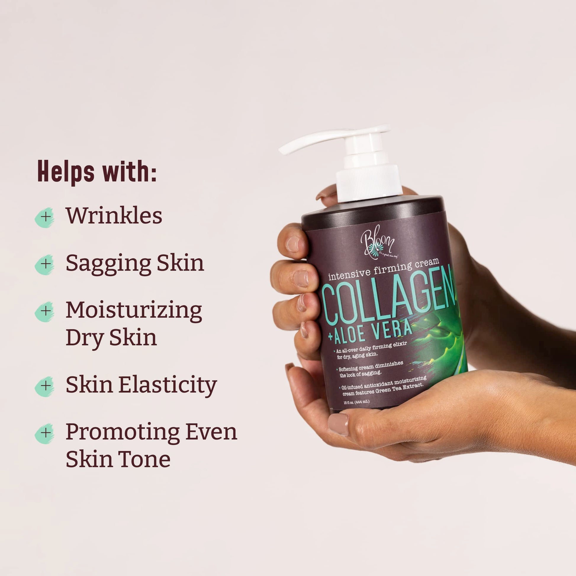BLOOM Collagen Cream + Aloe Vera Moisturizer Body Lotion & Face Cream | Dry Skin BLOOM IT'S A GREAT SKIN DAY! uk supplements