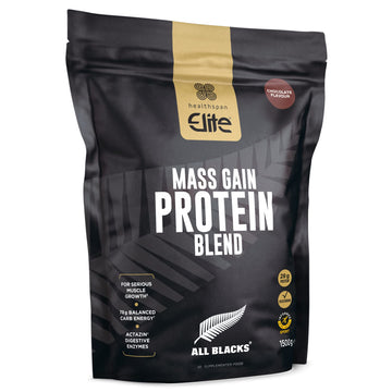 Healthspan Elite All Blacks Mass Gain Protein Blend (1500g) | Chocolate | 28g of Protein Healthspan Elite uk supplements
