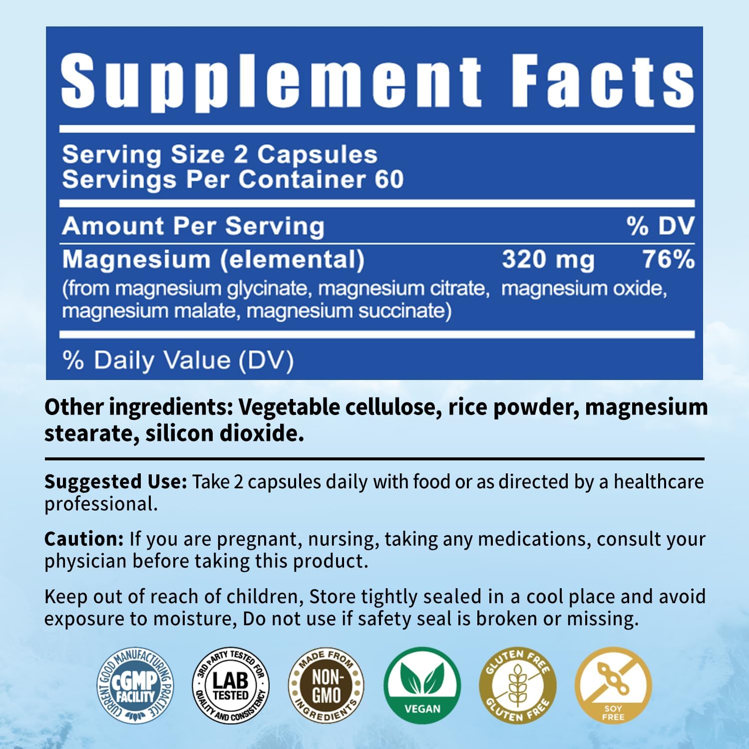 5-in-1 Magnesium Complex | 320mg of Magnesium Glycinate, Malate, Citrate… | Support for Sleep, Muscle Relaxation, and Energy Metabolism | High Absorption | Vegan, Non-GMO | 120 Capsules BioBenevo uk supplements