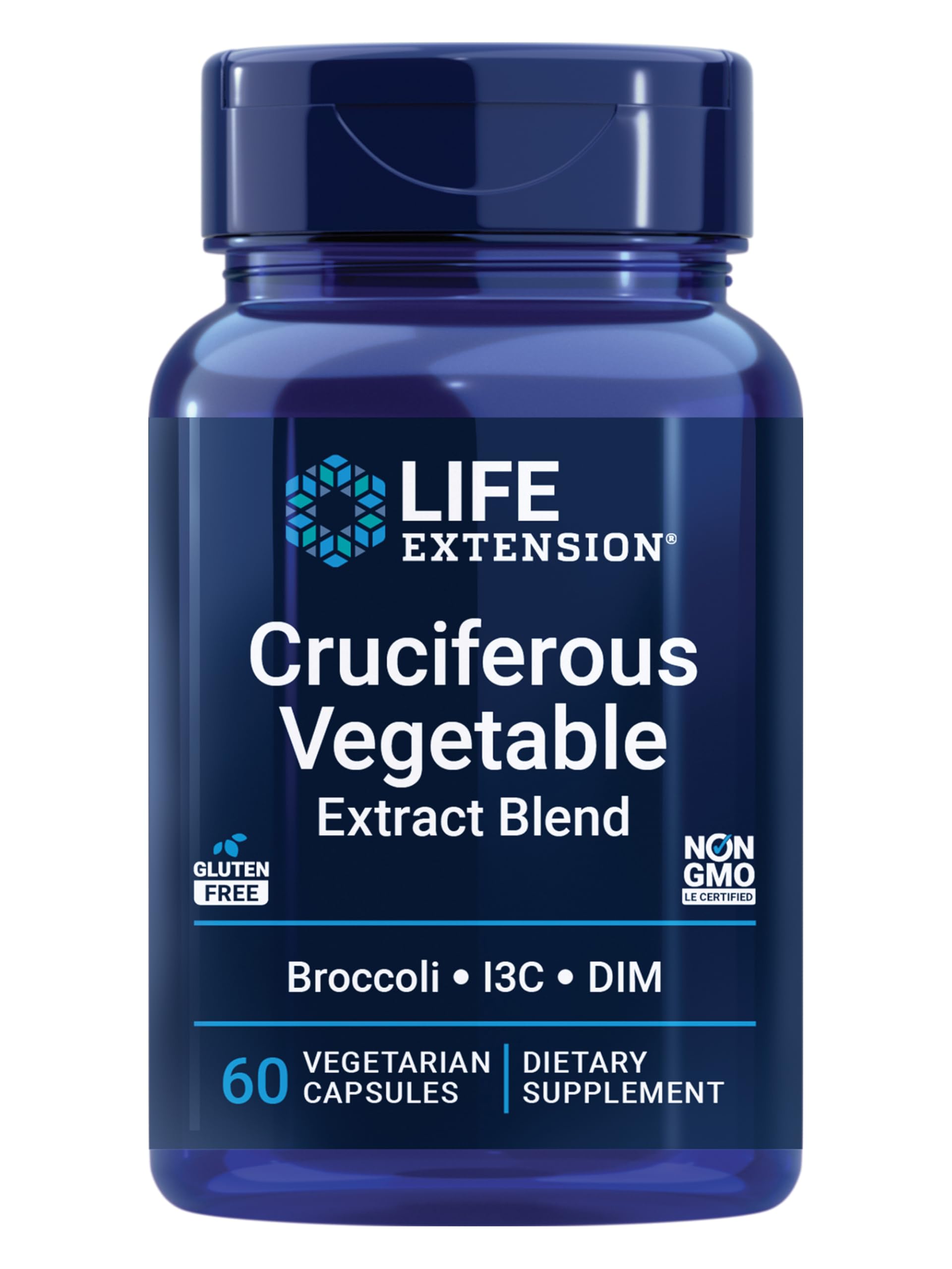 Life Extension Cruciferous Vegetable Extract Blend, Broccoli Extract, I3C, Helps Maintain DNA Health & Already Healthy Hormone Levels, Gluten Free, Non-GMO, Vegetarian, 60 Capsules Life Extension uk supplements