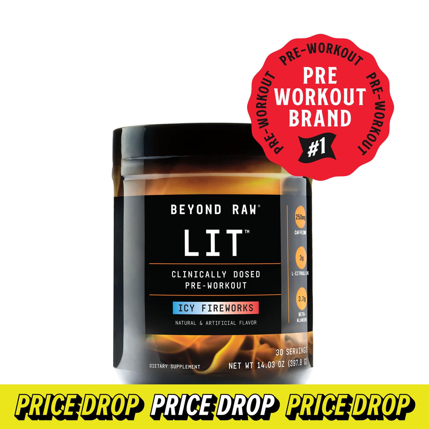 BEYOND RAW LIT | Clinically Dosed Pre-Workout Powder | Contains Caffeine, L-Citrulline BEYOND RAW uk supplements