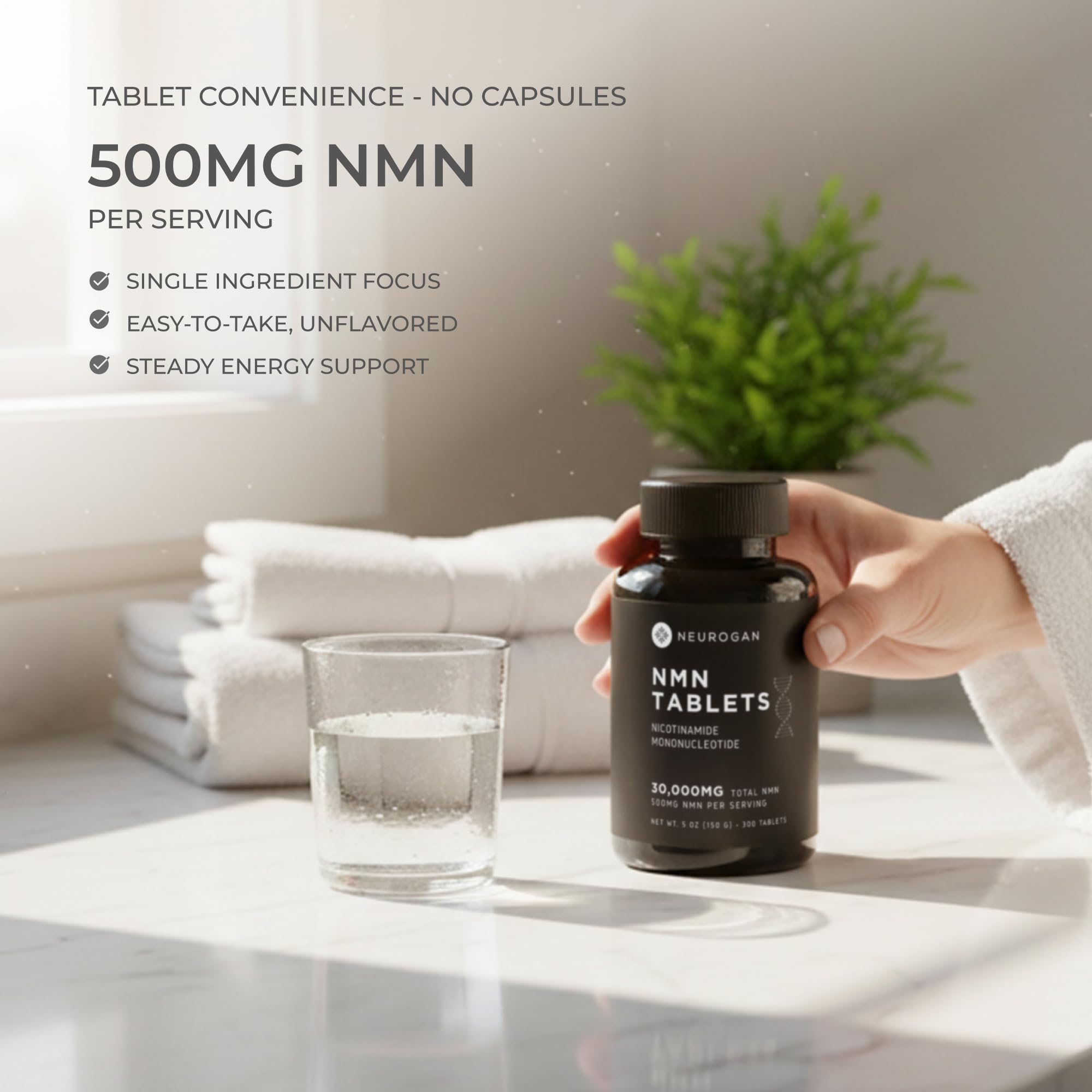 Neurogan NMN Supplement Tablets – Nicotinamide Adenine Dinucleotide Precursor for Cellular Energy & Brain Focus Support – 500 mg High-Potency Nicotinamide Mononucleotide per Serving, 300 Count Neurogan uk supplements