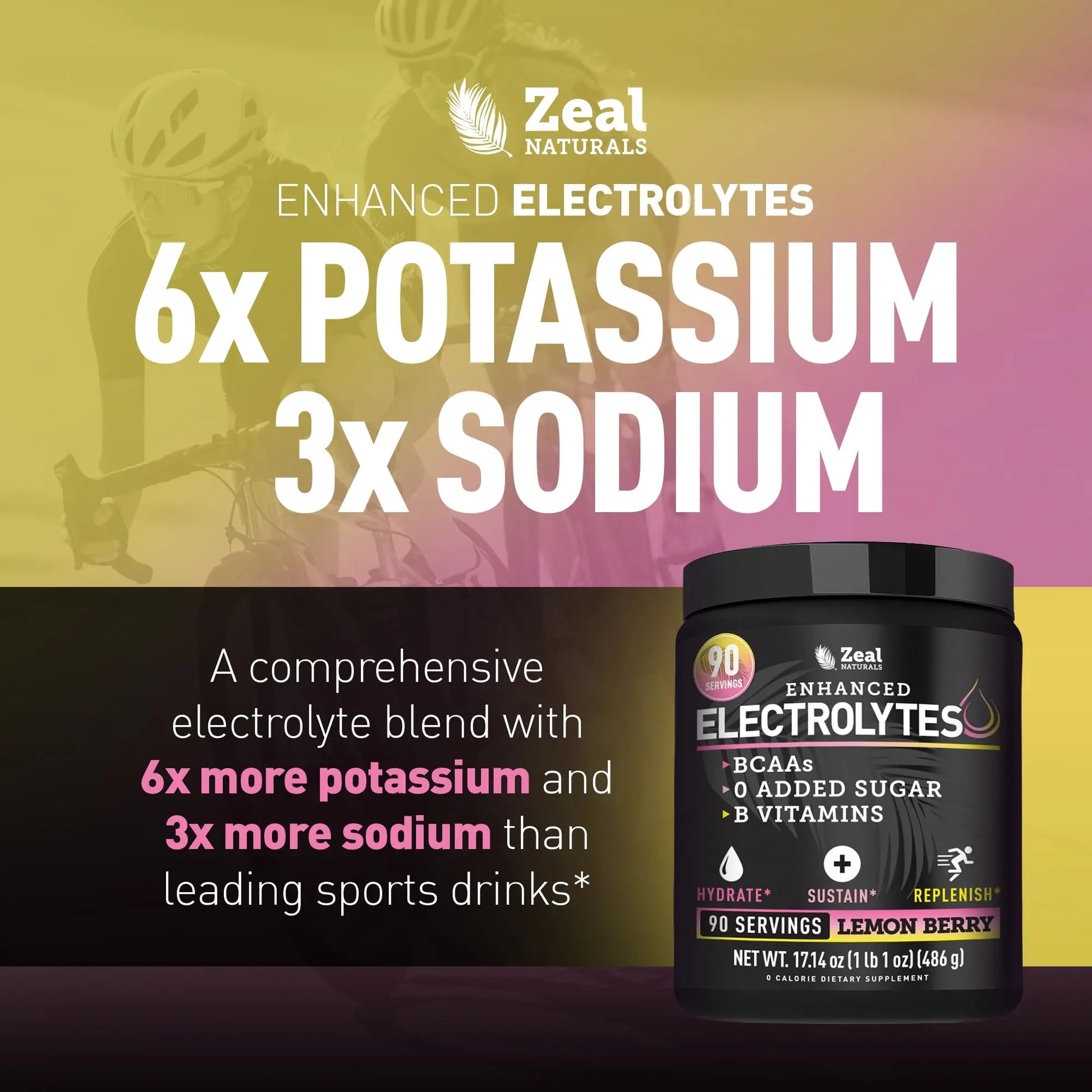 Zeal Electrolyte Powder - 90 Servings | Keto Electrolytes Powder | Zero Sugar, BCAAs, B-Vitamins | Potassium, Zinc, Magnesium Zeal Naturals uk supplements