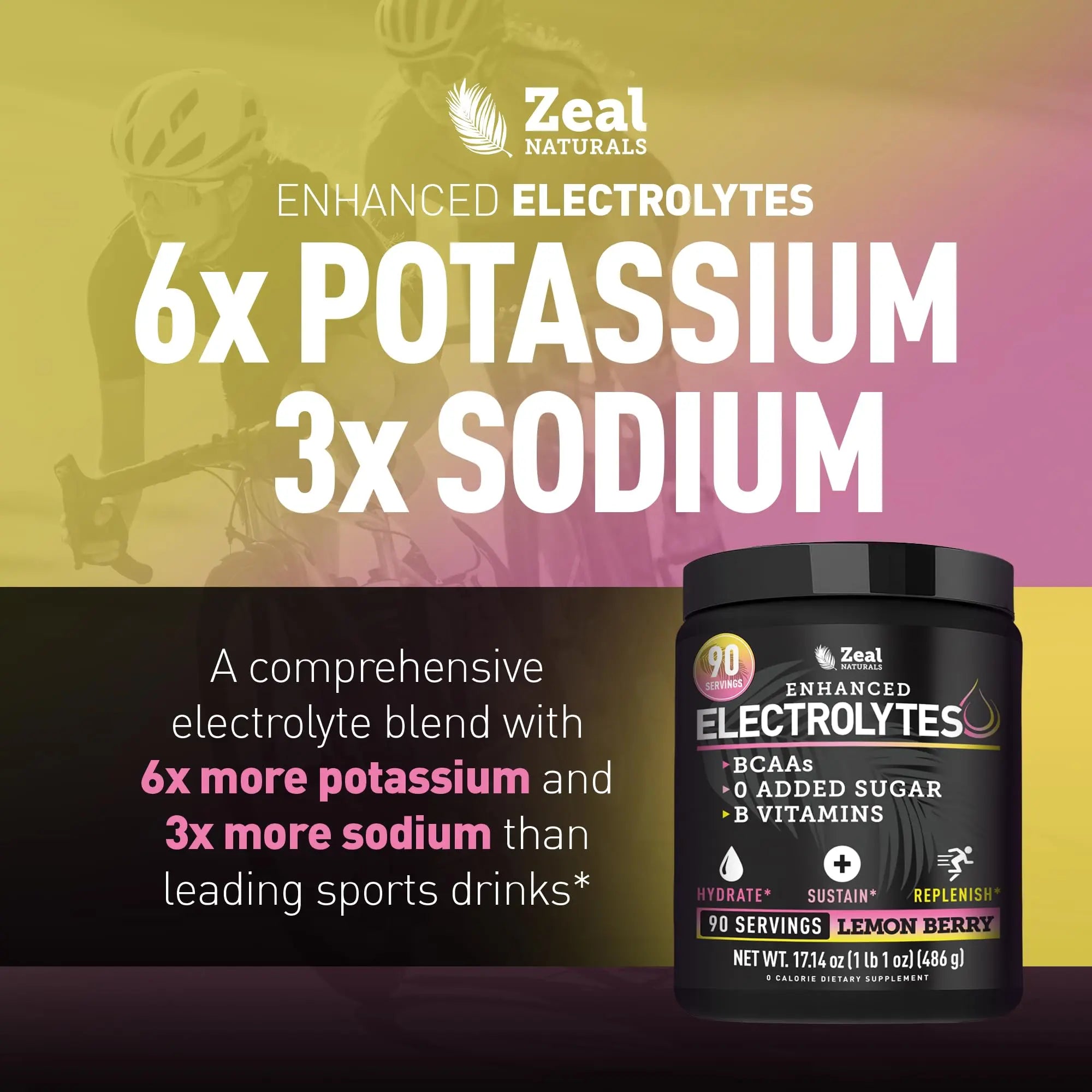 Zeal Electrolyte Powder - 90 Servings | Keto Electrolytes Powder | Zero Sugar, BCAAs, B-Vitamins | Potassium, Zinc, Magnesium Zeal Naturals uk supplements