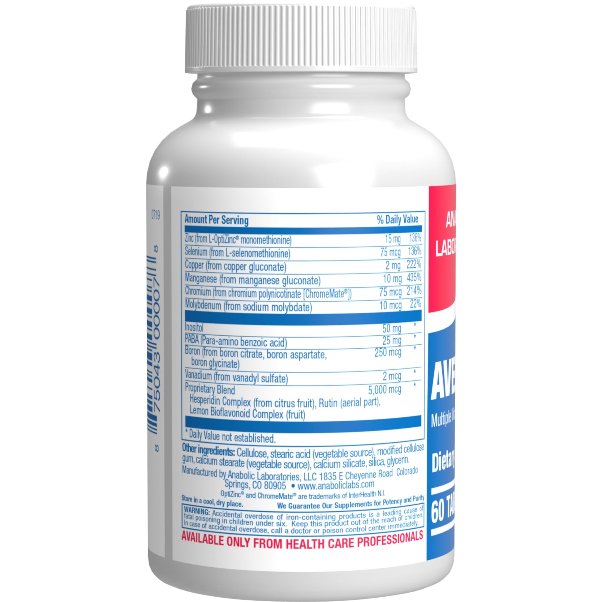 30-In-1 Adult Multivitamin with Iron - Antioxidant Rich Over 50 Multivitamin for Women and Men with Vitamins A C D E B Complex Zinc Magnesium Myo Inositol Citrus Bioflavonoids & More - 1 Month Supply Anabolic Laboratories uk supplements