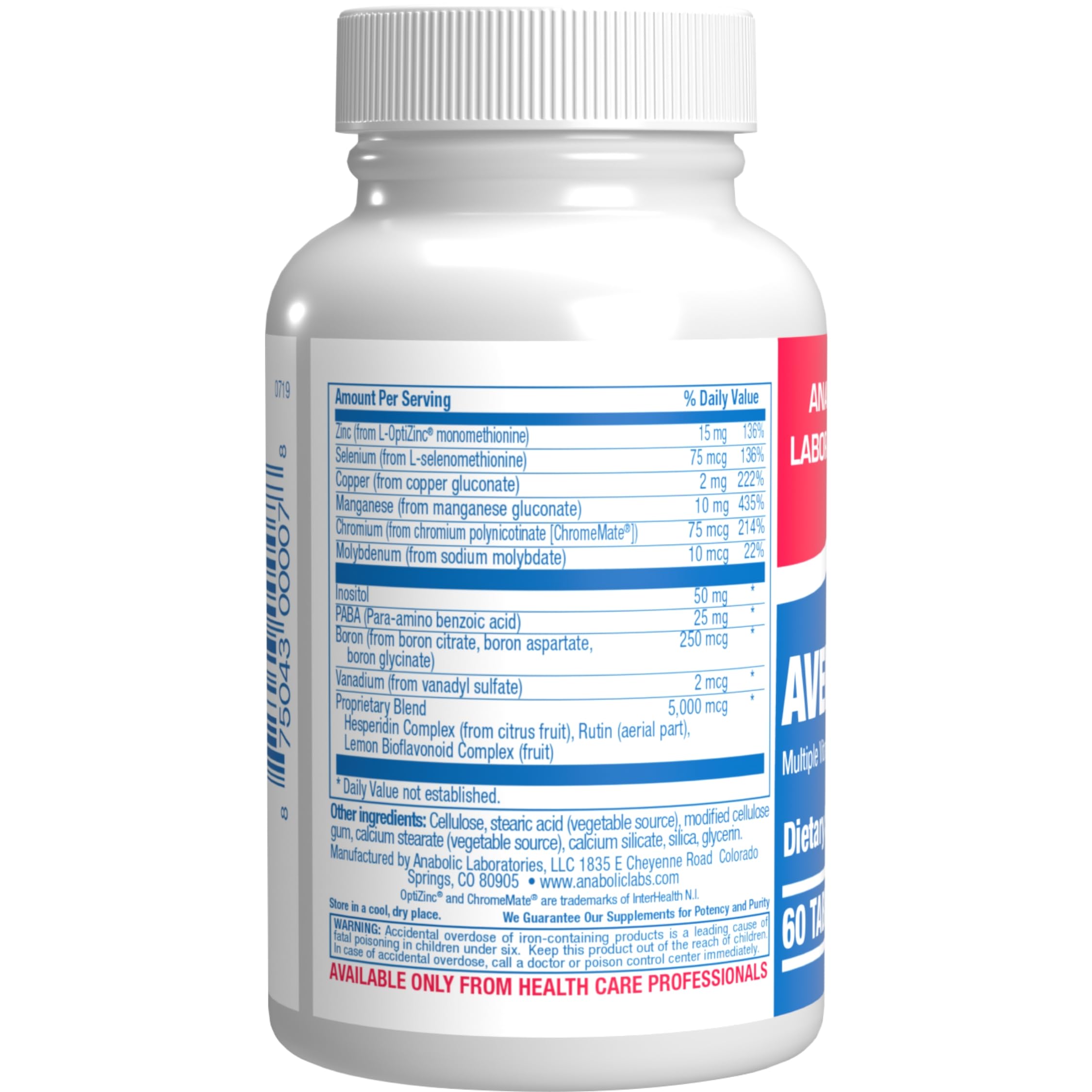 30-In-1 Adult Multivitamin with Iron - Antioxidant Rich Over 50 Multivitamin for Women and Men with Vitamins A C D E B Complex Zinc Magnesium Myo Inositol Citrus Bioflavonoids & More - 1 Month Supply Anabolic Laboratories uk supplements