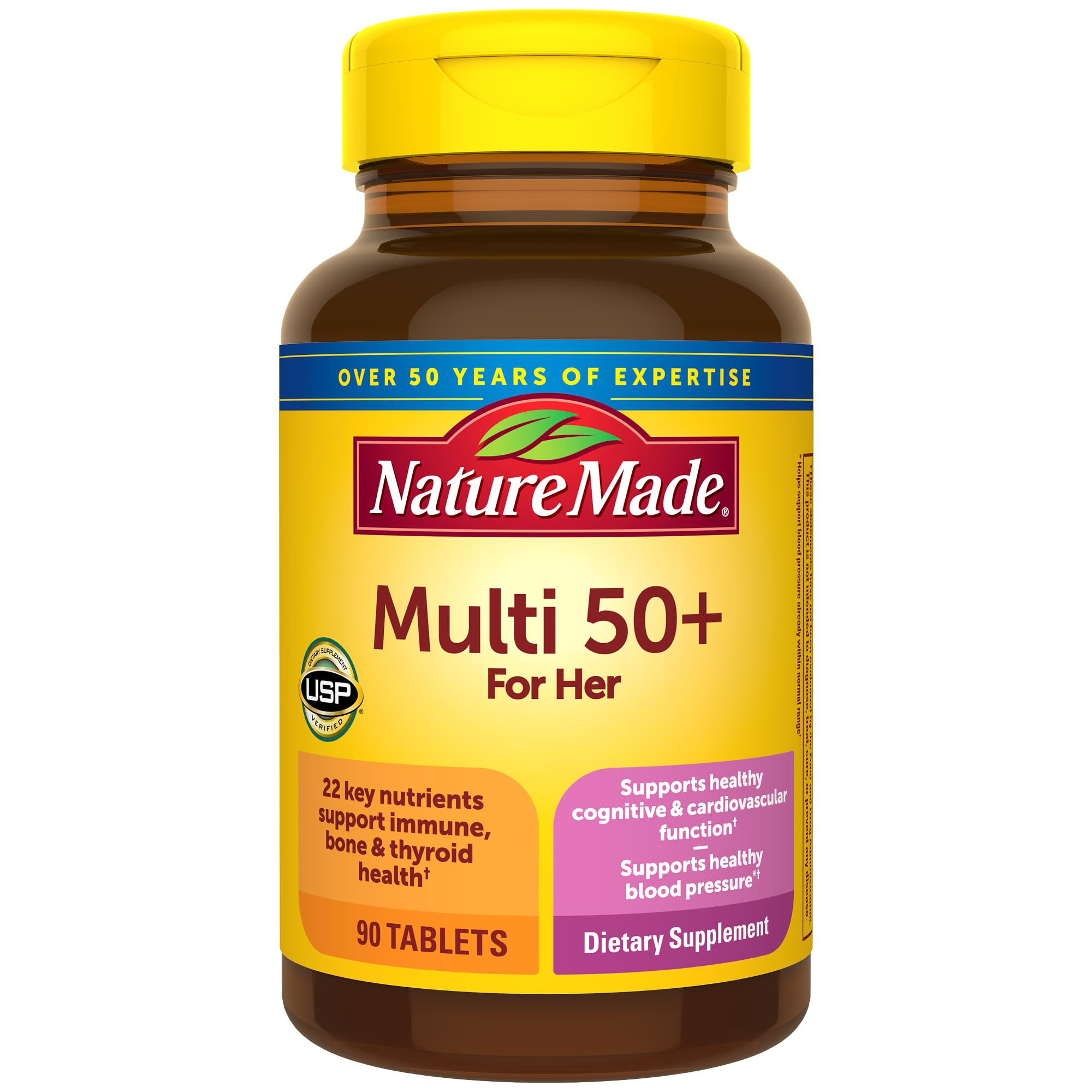 Nature Made Multivitamin For Women 50+ No Iron, Multivitamins for Women 50 Plus, Daily Nutritional Support, Nature Made Multi Vitamins, 90 Tablets, 90 Day Supply Nature Made uk supplements