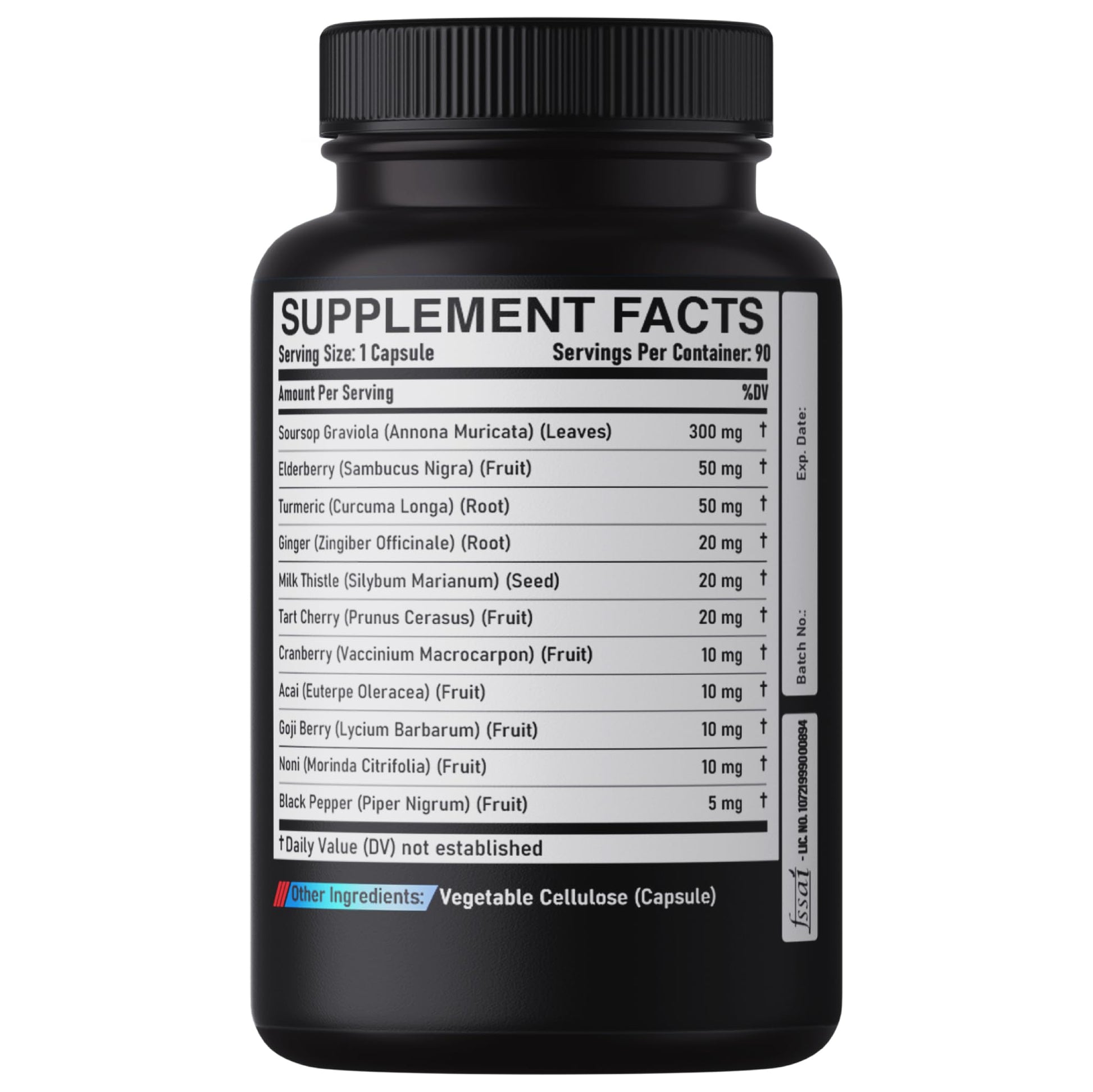 DEDICAD 11in1 Graviola Soursop Capsules for 5 Months Supply with Soursop Fruit, Elderberry, Turmeric, Ginger, Milk Thistle, Cranberry & More - Mood - 150 Vegan Capsules DEDICAD uk supplements