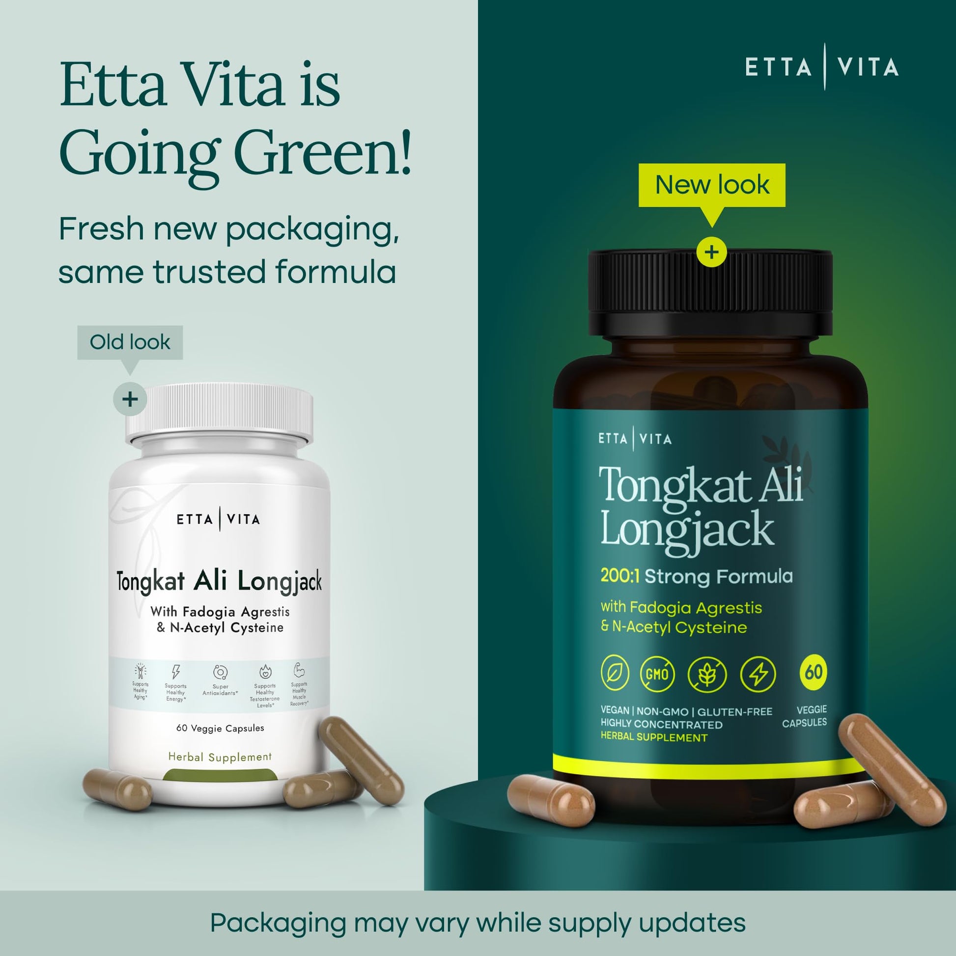 Potent Longjack - Tongkat Ali & Fadogia Agrestis Supplement for Men & Womens Energy, T Support, Lean Muscle Growth & Recovery, Hormonal Balance, Pre-Workout with Vegan NAC Liver Detox & Cleanse Etta Vita uk supplements