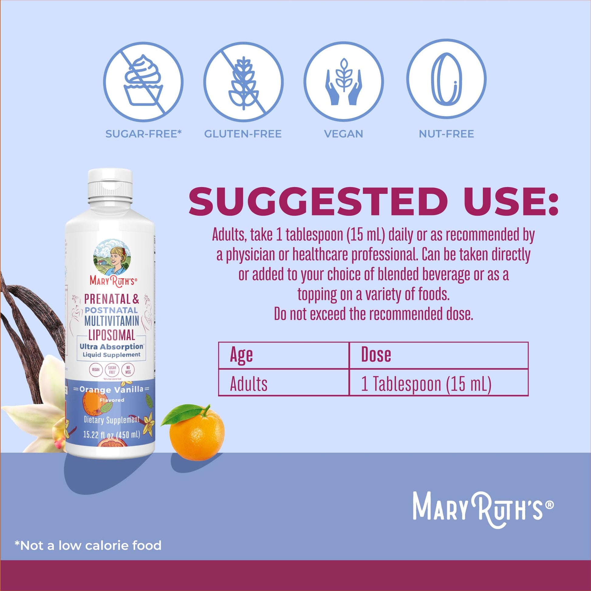 MaryRuth Organics Prenatal & Postnatal Multivitamin for Women | Sugar Free | Formulated for Pre-Conception, Pregnancy & Nursing | Prenatal Vitamins | Vegan | Non-GMO | Gluten Free | 30 Servings MARYRUTH'S uk supplements