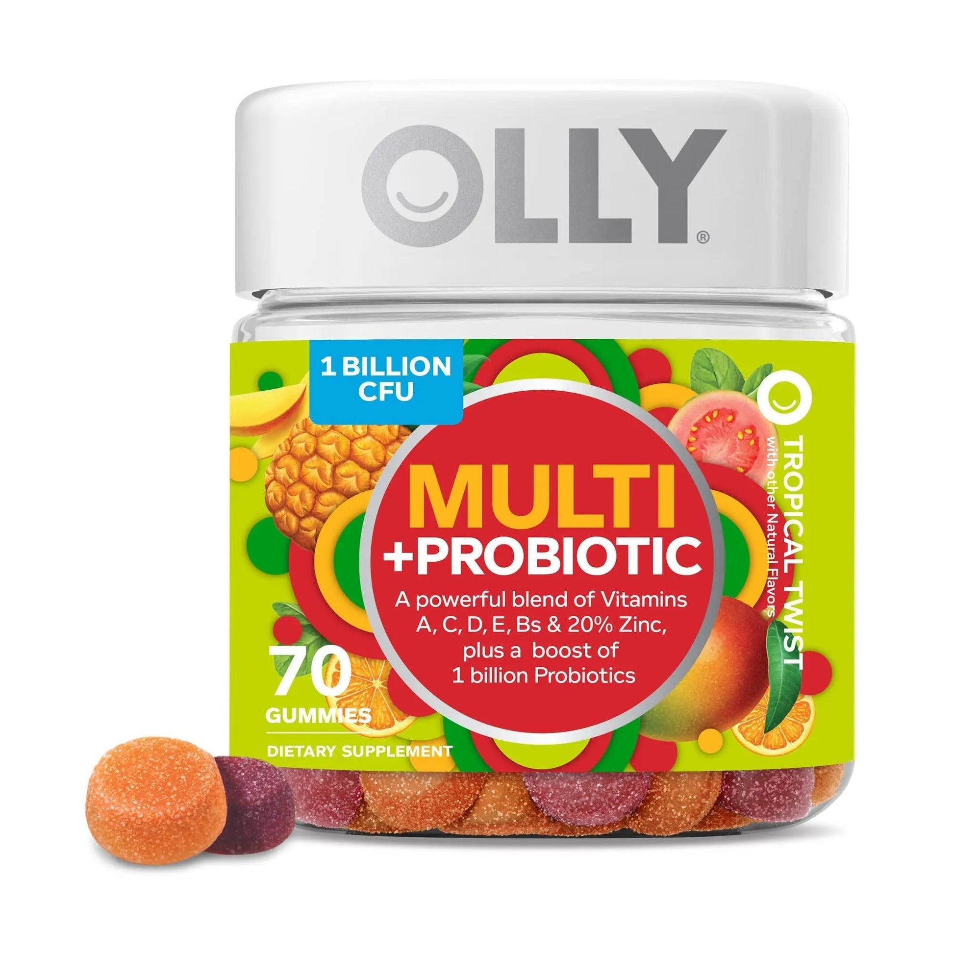 OLLY Multi + Probiotic Adult Multivitamin Gummy, 1 Billion CFUs, Digestive and Immune Support & Heavenly Hair Gummy, Supports Healthy Hair OLLY uk supplements