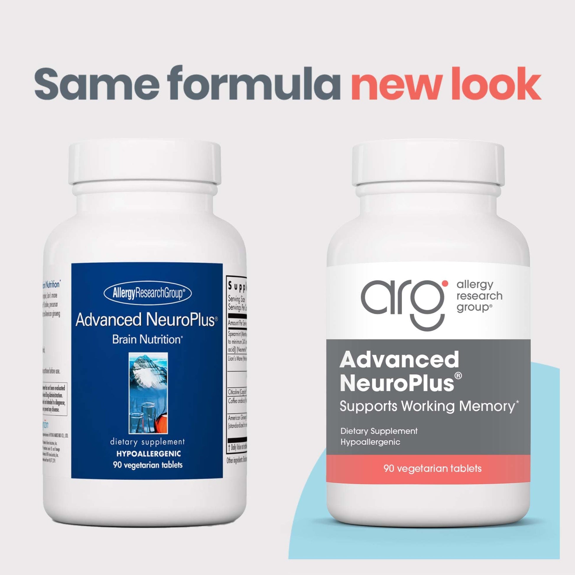 Allergy Research Group Advanced NeuroPlus - Nootropic Formula with Spearmint Extract, Lions Mane & Citicoline - Supports Working Memory Focus & Cognitive Function - 30 Servings - 90 Tablets Allergy Research Group uk supplements
