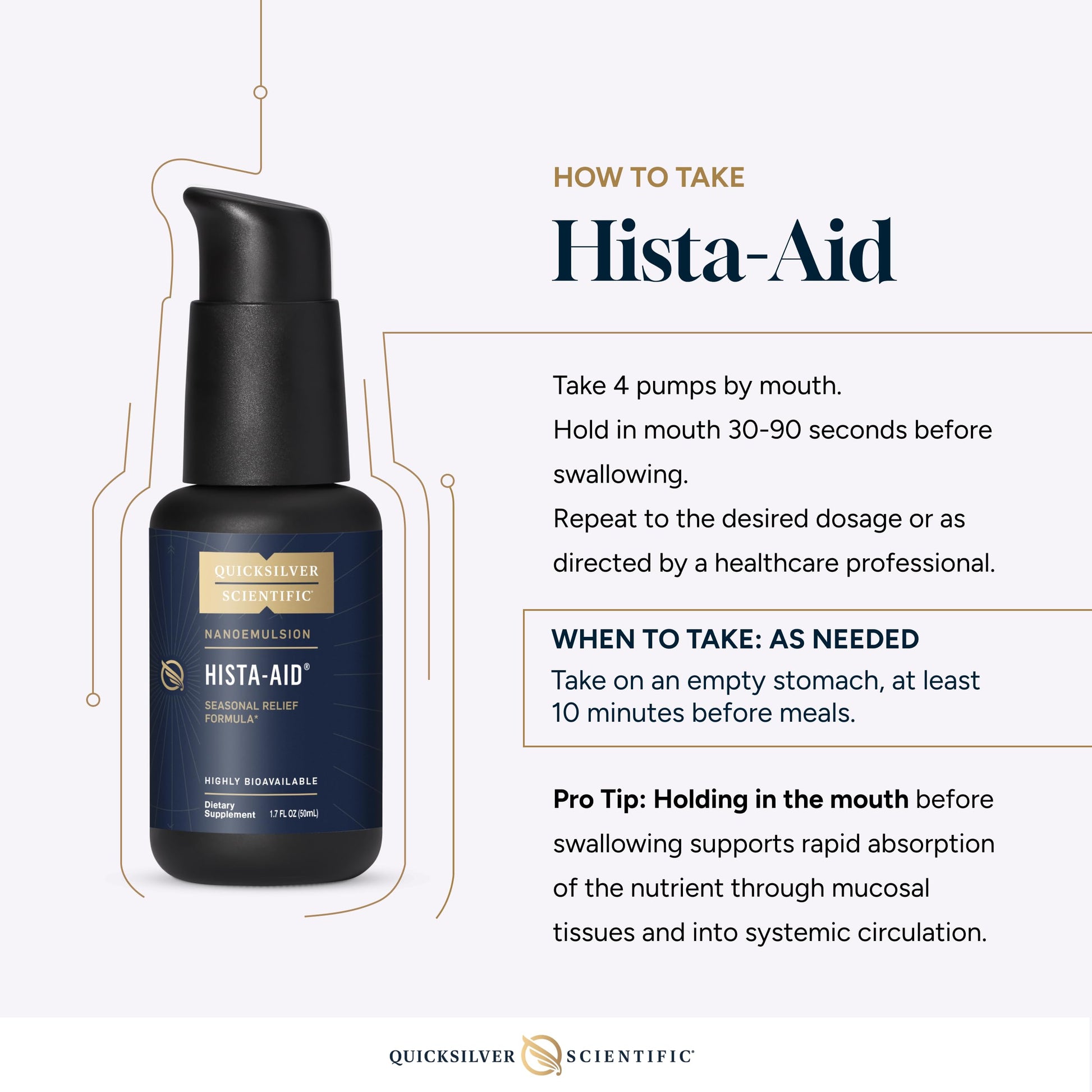 Quicksilver Scientific Nanoemulsified Hista-Aid - Flavonoids to Help Maintain Healthy Histamine Levels - Liposomal Vitamin C, DIM, Luteolin & Quercetin Liquid (50ml) Quicksilver Scientific uk supplements