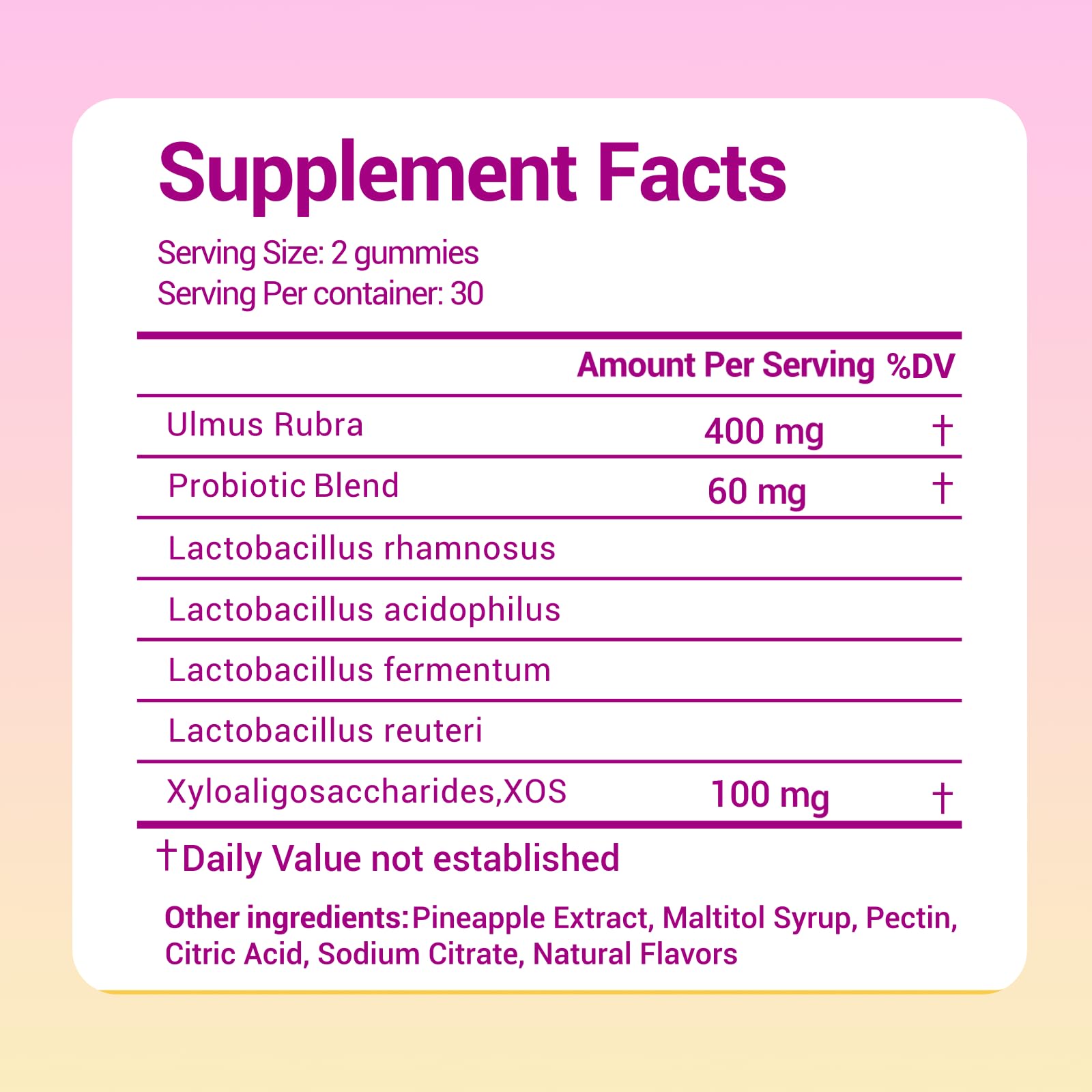 Lunivox Her Juicy Feminine Probiotics Gummies for Women, with Prebiotics & Slippery Elm - Promotes pH Balance, Gut Health & Immune Support - Pineapple Flavor, 60 Count Lunivox uk supplements