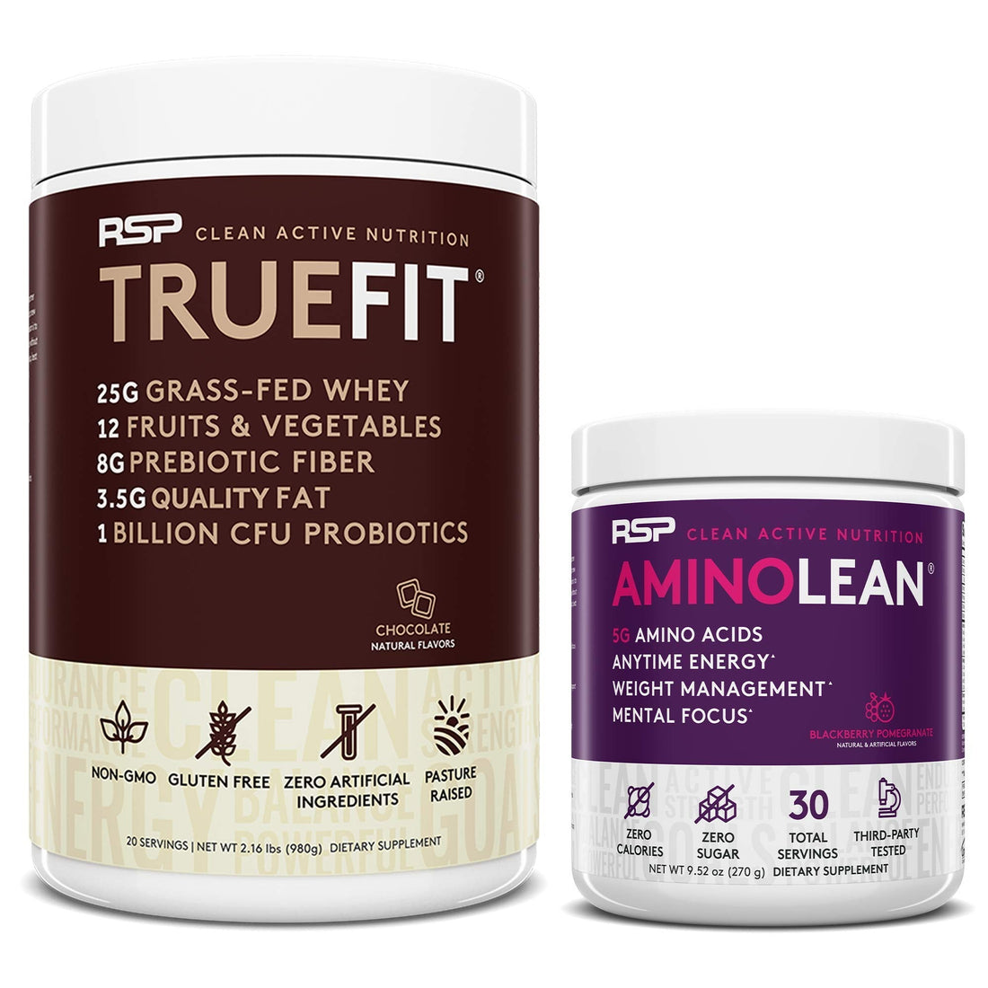 RSP NUTRITION TrueFit Protein Powder (Chocolate 2 LB) with AminoLean Pre Workout RSP NUTRITION uk supplements