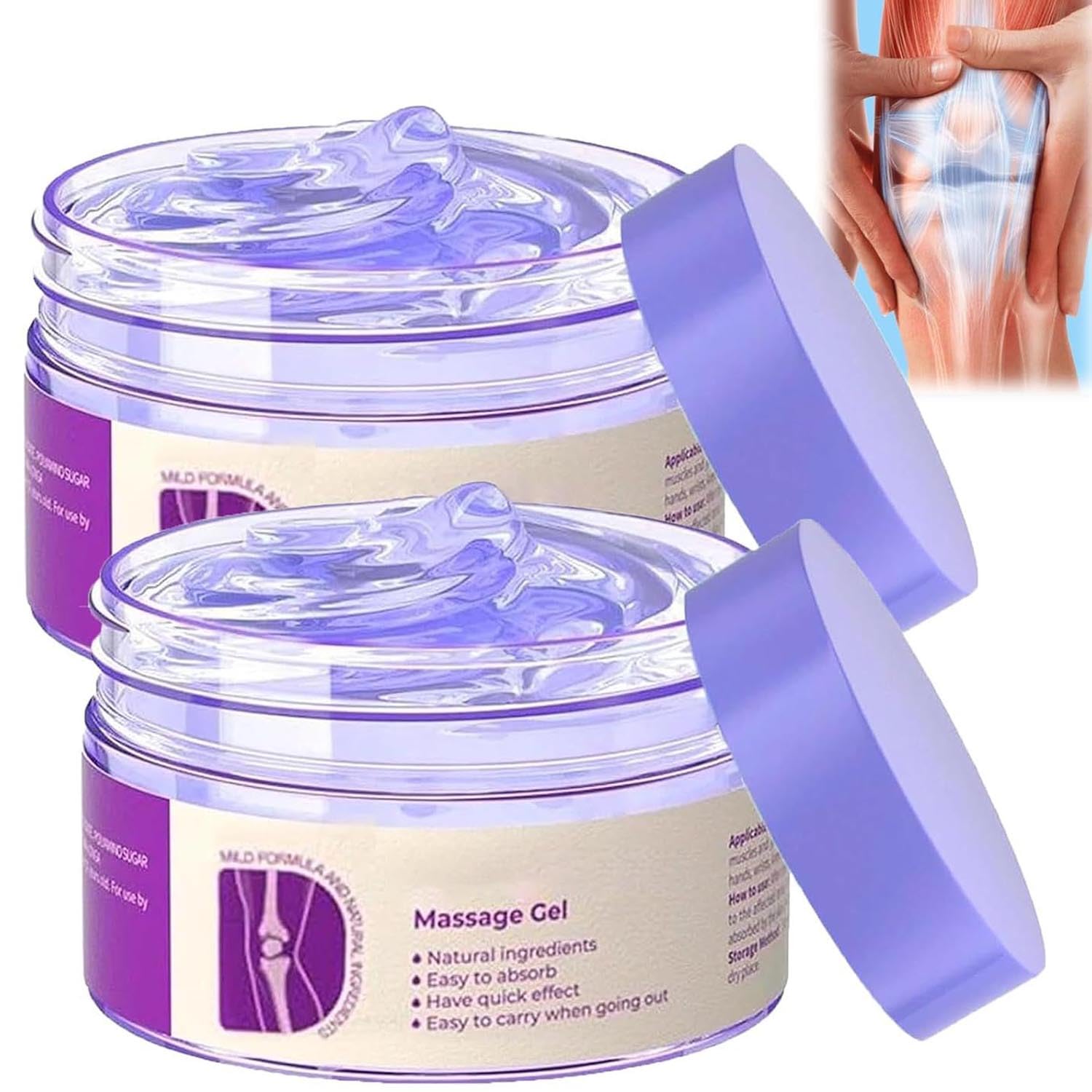 2PCS Soothing Relief Massage Gel, Joint Gel Purple Gel Cooling Activities Throughout The Body, Soothing Knees, Lumbar, Neck, Back, Shoulders, Hands, and Feet iaredon uk supplements