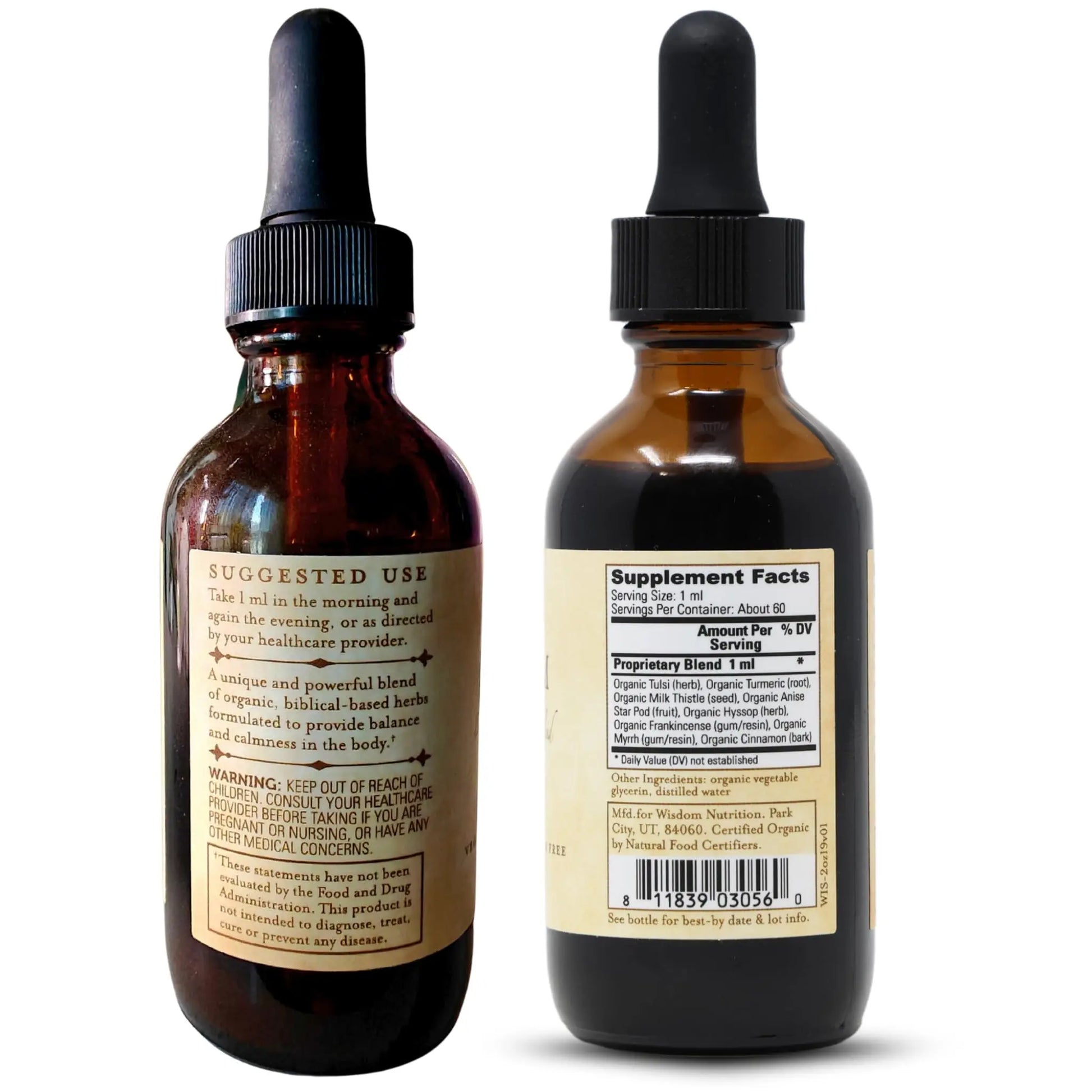 Organic Turmeric, Frankincense and Myrrh – Herbal Supplement Blend for Energy, Detox, Focus, Immunity & Stress – Non-GMO Vegan Tonic with Milk Thistle – Wisdom Bible Based Blend – 2oz Liquid Drops Wisdom Nutrition uk supplements