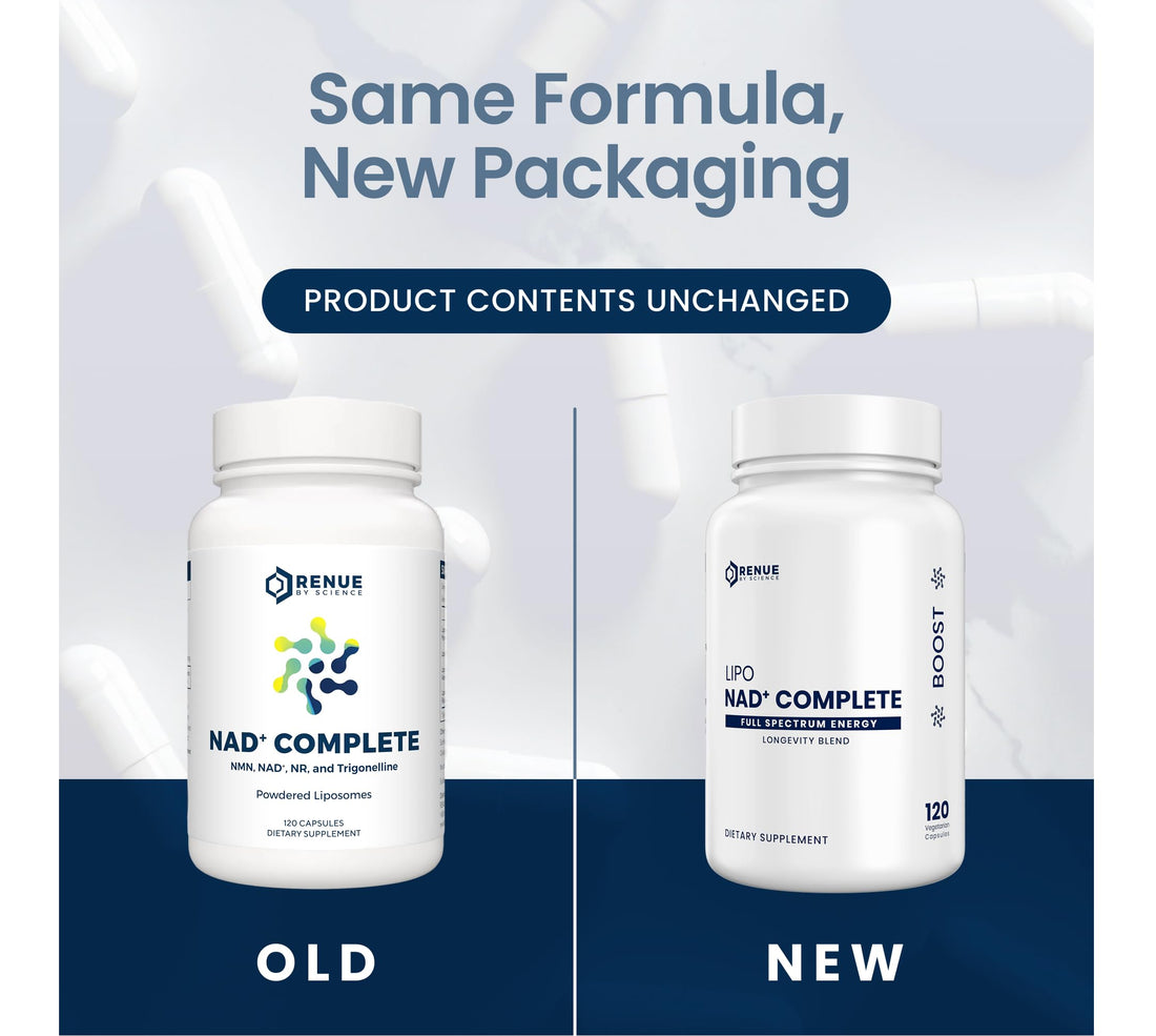 RENUE by SCIENCE NAD+ Complete | 120 Liposomal NAD Supplement Capsules with NMN, NR & Trigonelline - 210mg NMN & 160mg NAD per Serving | Bioavailable Formula for Increased Absorption | Made in the USA Renue By Science uk supplements