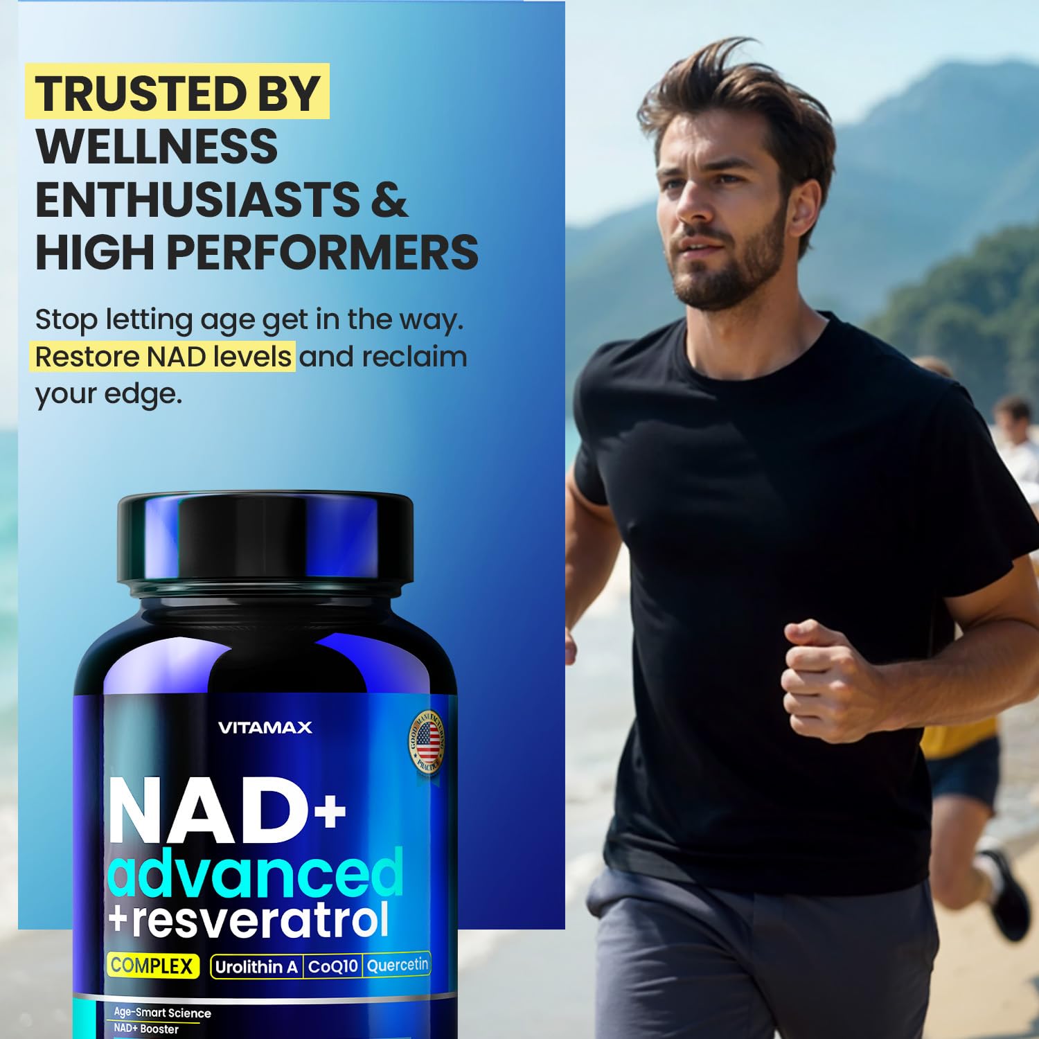 Liposomal NAD+ Supplement Extra Strength | Urolithin A, Resveratrol, CoQ10 - Women & Men - ALA, Green Tea, Quercetin, Lycopene | High Purity, Energy & Regeneration - Made in USA – 60ct Vitamax uk supplements