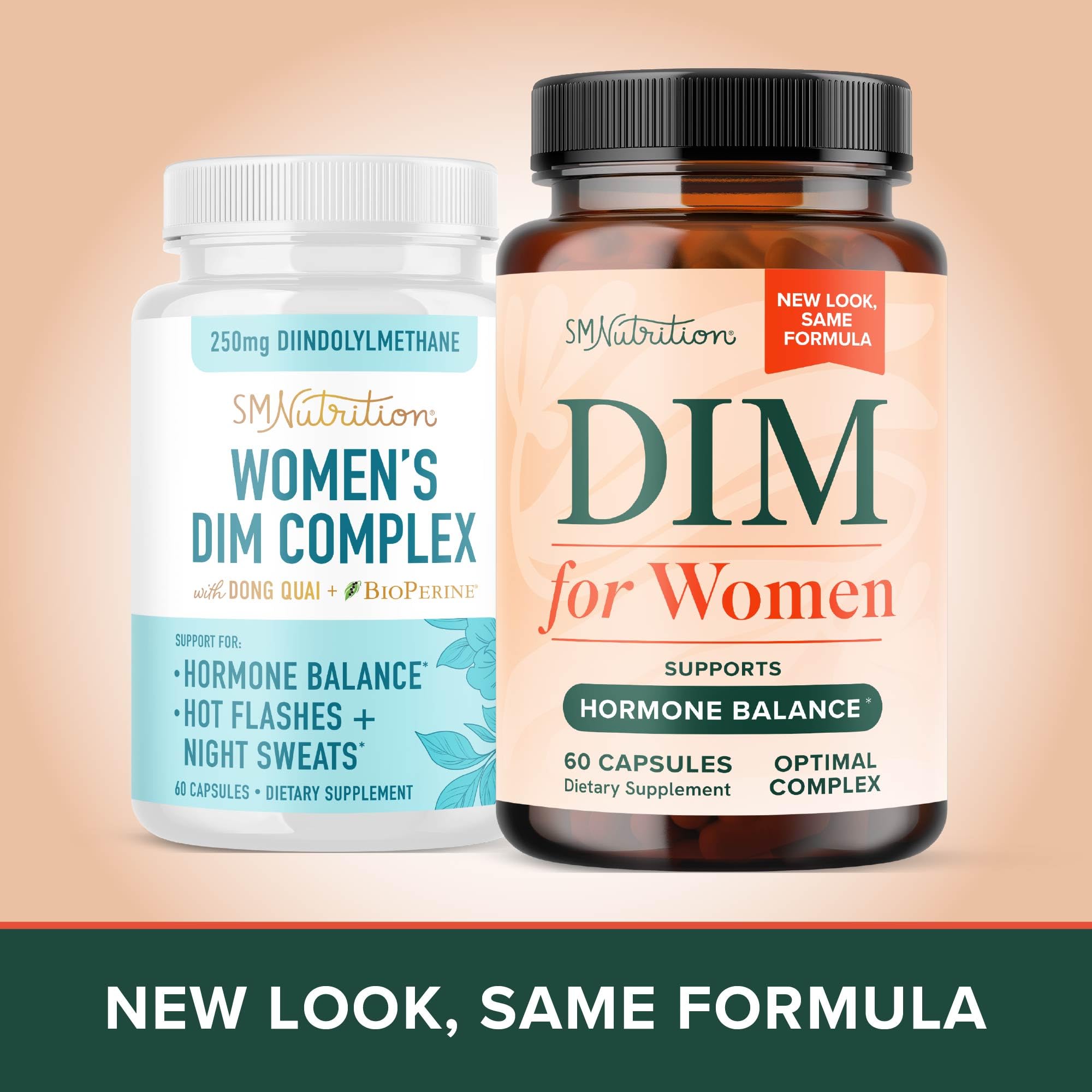DIM Supplement for Women 250 mg | Estrogen & Hormone Balance | Menopause, Hot Flashes & Night Sweats Support | DIM Complex Estrogen Supplement for Women | with BioPerine | Gluten-Free | 60 Ct SMNutrition uk supplements